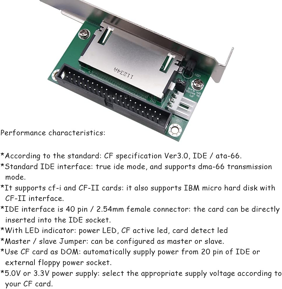 SaiDian 1Pcs CF to IDE Adapter 40-Pin CF Compact Flash Card to 3.5 Converter with PCI Bracket - Image 2