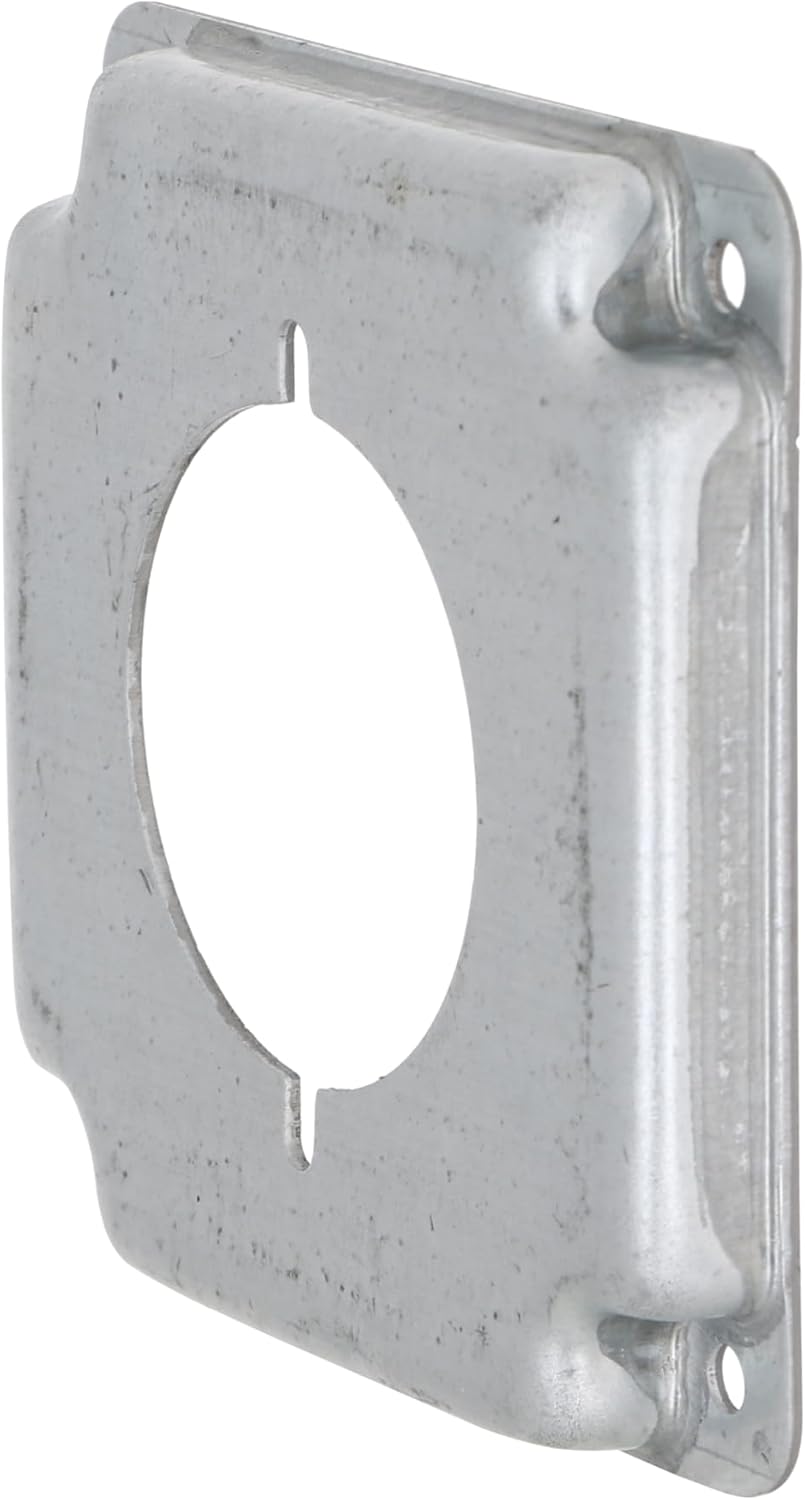 RACO 810C 30-50A Receptacle 2.141-Inch Diameter 4-Inch Square Exposed Work Cover, Gray - Image 3