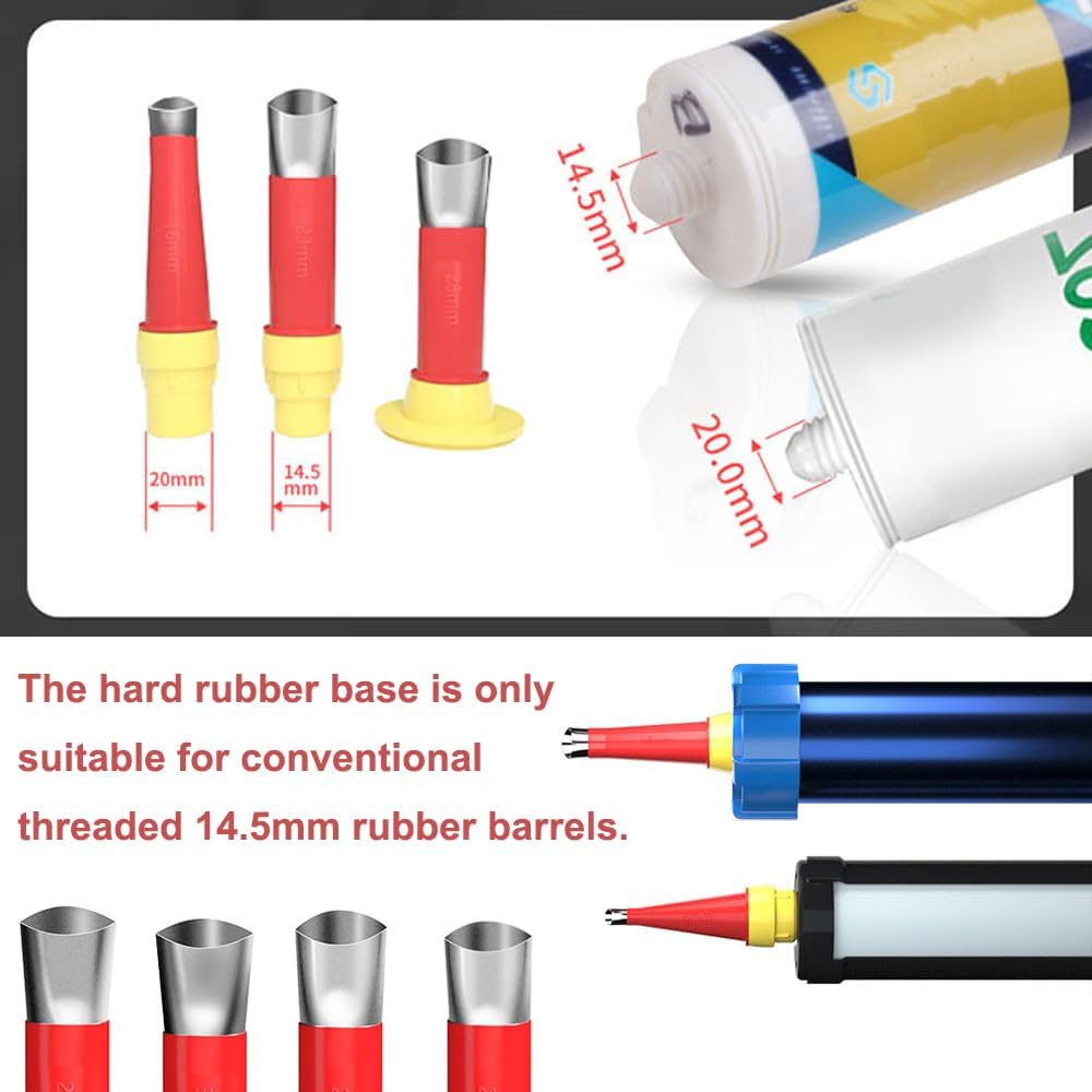 30Pcs Caulking Finisher Kit, Caulking Nozzle Tips Stainless Steel 18 Caulking Nozzle Applicators with 8 Connector Caulking Guns and 4 Grout Scraper for Bathroom Kitchen Doors Windows - Image 4