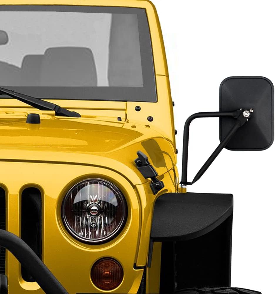 Liberrway Mirrors Doors Off Compatible with Wrangler YJ TJ JK JL Gladiator JT 1987-2025, Door Hinge Side Mirror, Doorless Mirror for Wrangler Off-Road Driving - 2 Pack - Image 6