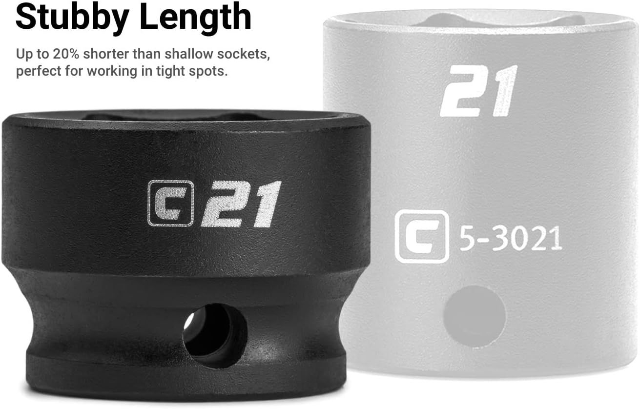 Capri Tools 32 mm Stubby Impact Socket, 1/2 in. Drive, 6-Point, Metric - Image 3