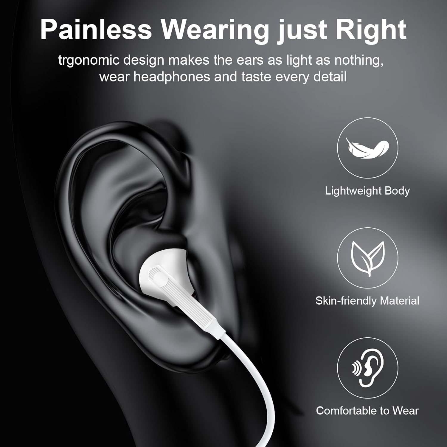 iPhone 17 Pro Max Headphones Wired, USB C Earbuds Wired Earbuds with Microphone for iPhone 17 Pro Max 17 Pro Air 16e 16 Pro Max 16Pro 16 Plus 15Pro, in Ear Type C iPhone 16 Earphones Ear Buds Headset - Image 4
