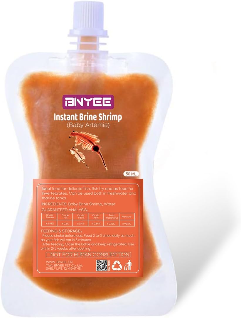 Instant Fish Food - Consisting of Non-Living Baby Brine Shrimp for Fry/Larvae Fish, Small Fish, Corals, Jelly Fish, Seahorses, and Invertebrates