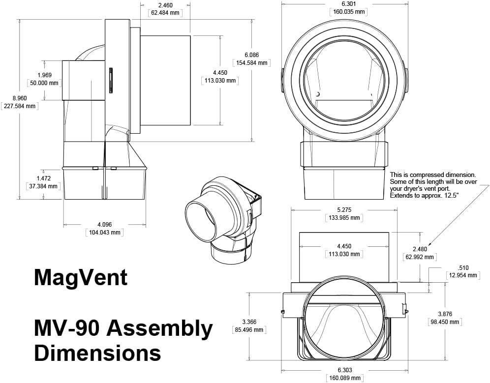 MagVent MV-90 Magnetic Dryer Vent Coupling - Image 2