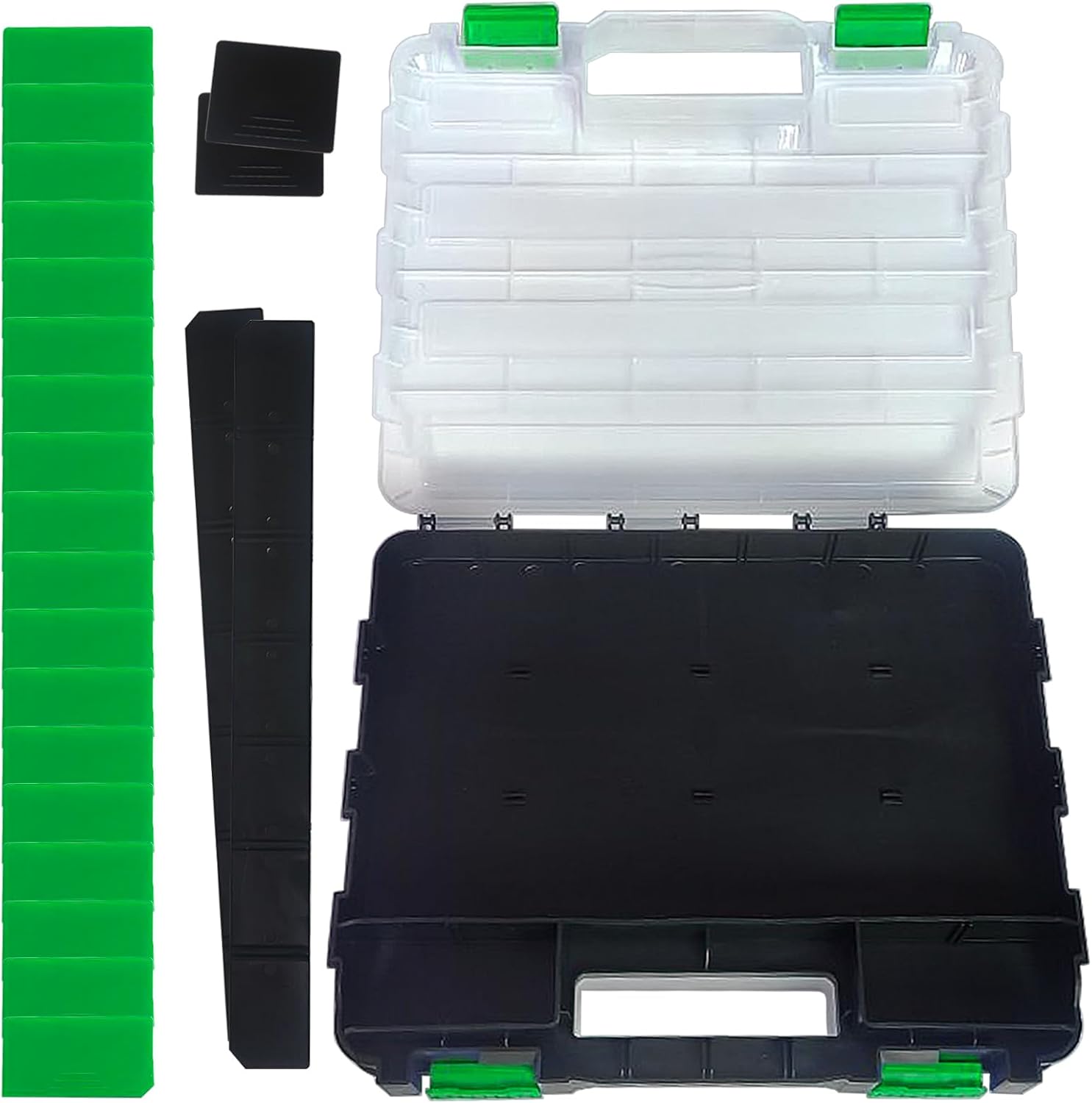 Tools Organizer Box Small Parts Storage Box 50-Compartment Double Side Hardware Organizers with Removable Plastic Dividers for Screws, Nuts, Nails, Bolts, Green - Image 5