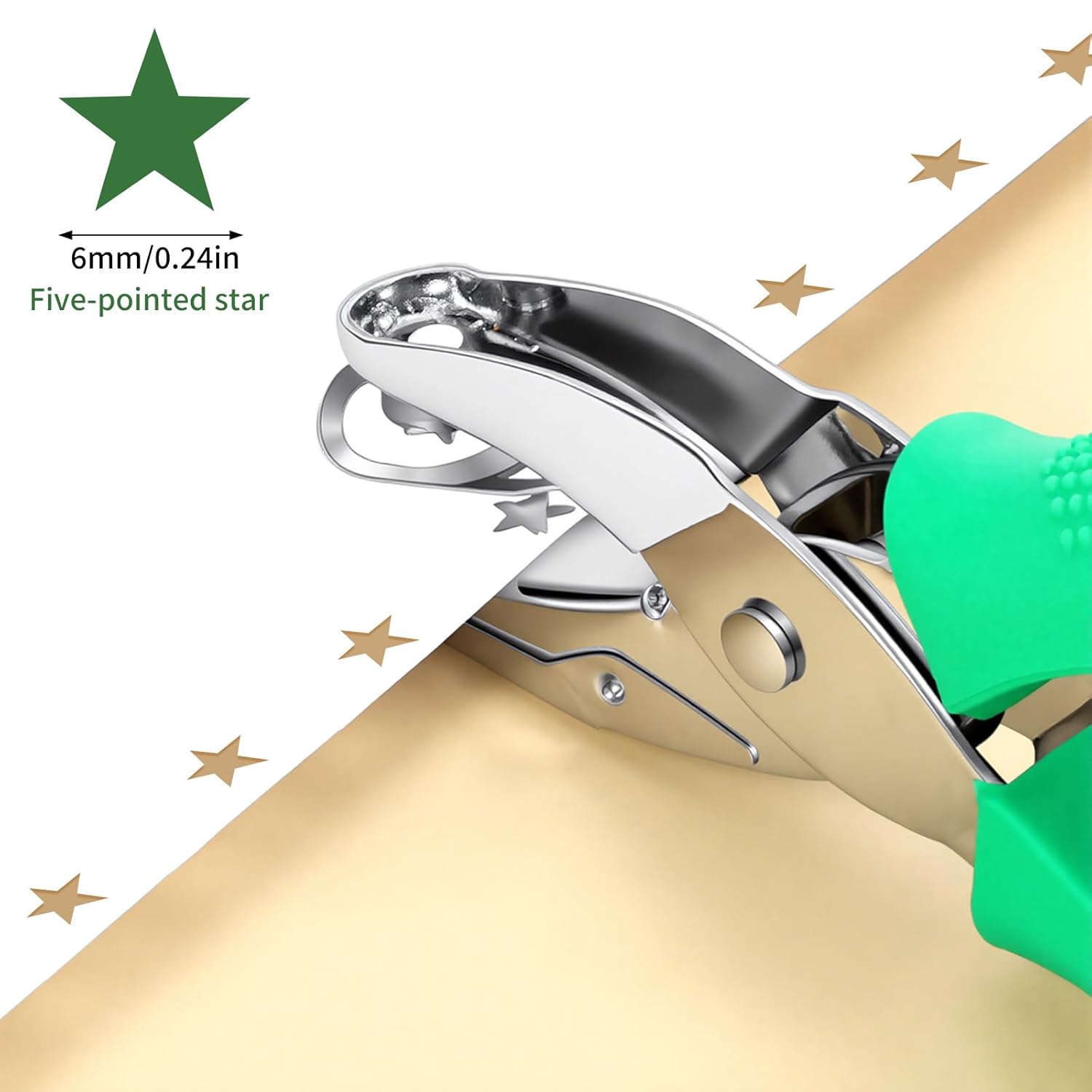 1/4 Inch Hole Size Star Hole Punch, Handheld Star Shaped Holes Puncher Single Hole Punch Shapes Portable Craft Paper Holes Puncher for DIY Crafts Paper Scrapbook - Image 4