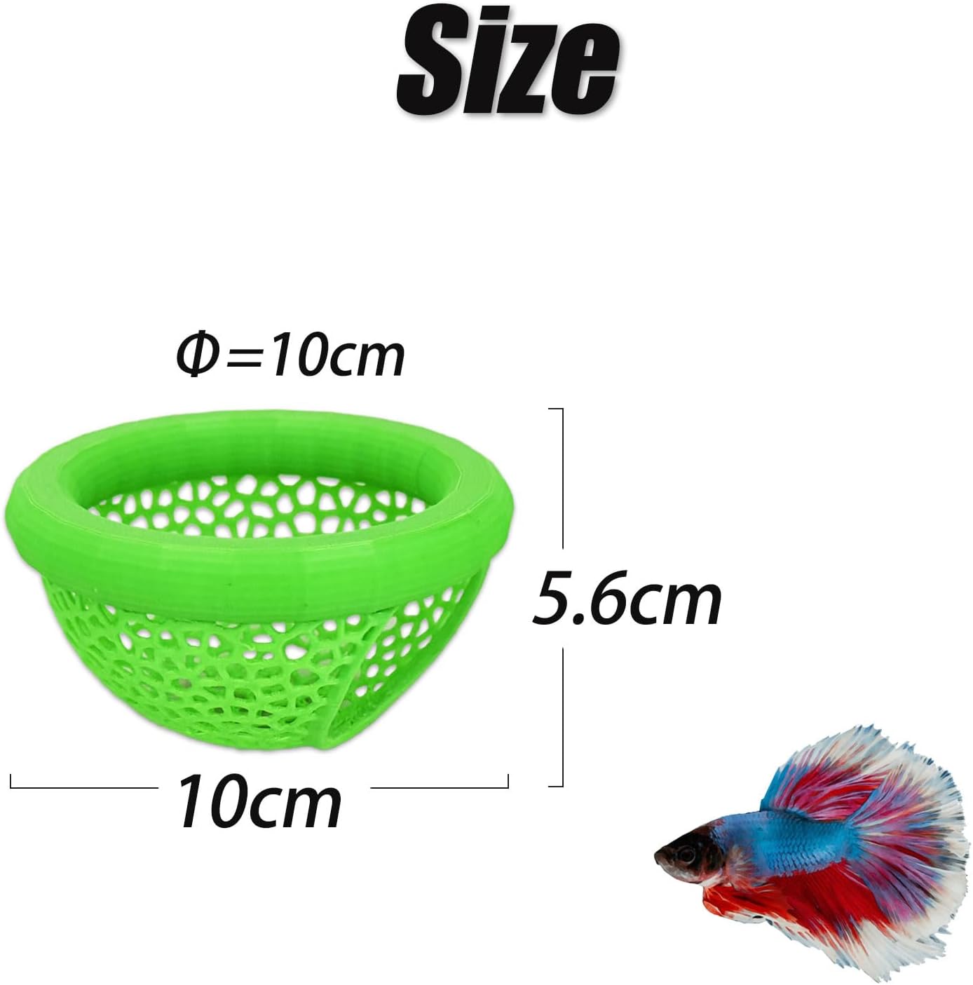 Aquarium Floating Betta Fish Skins, Betta or Shrimp Feeder, Cave and Hammock, Small Fish Feeding Rings, Aquarium Hiding Feeding Decorative Accessories (Green) - Image 3