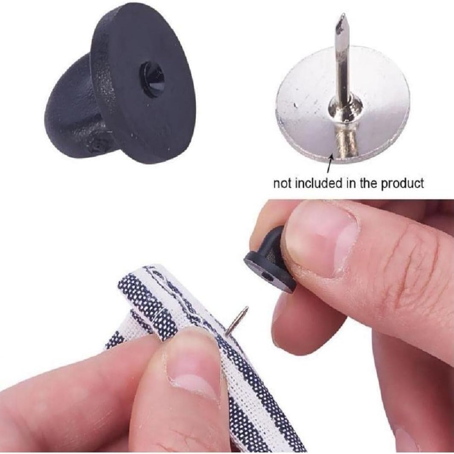 50pcs PVC Rubber Pin Backs, Pin Safety Backs for Brooch Tie Hat Badge Insignia, Rubber Lapel Pin Backs for Replacement Uniform Badge (50PCS) - Image 3