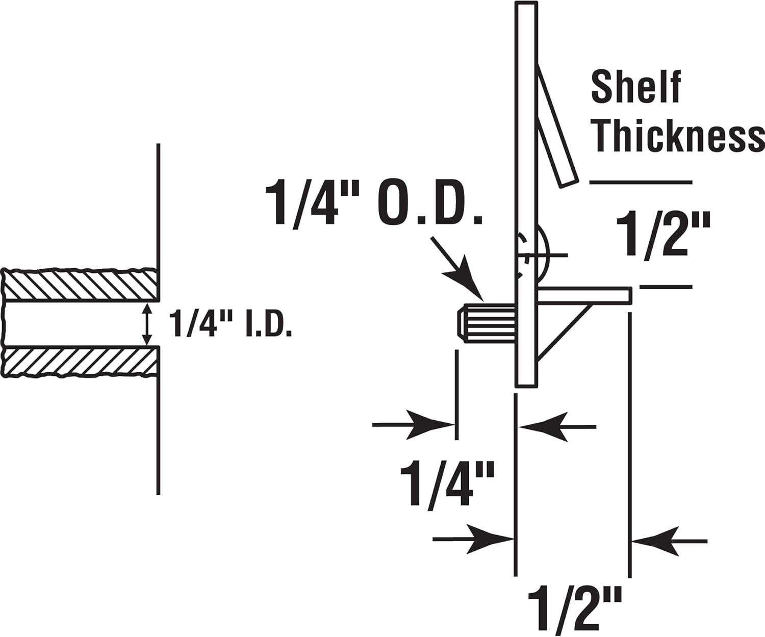 Prime-Line R 7316 1/4 In., Plastic, Clear Locking Shelf Pegs 6 Count (Pack of 1) - Image 4