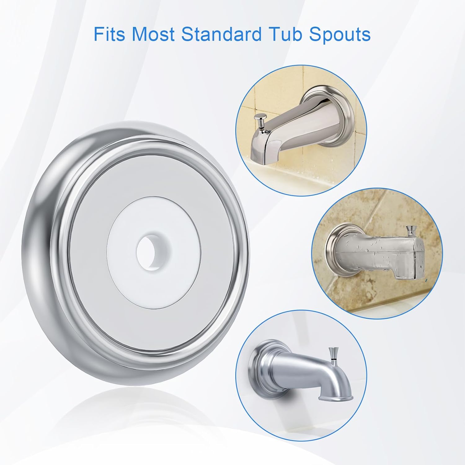 Metal Tub Spout Cover Ring, Stainless Steel Trim Plate for Tub Spout, with 1 Pcs Foam Gasket, 1-1/2 Inch ID and 3-5/8 Inch OD - Image 4