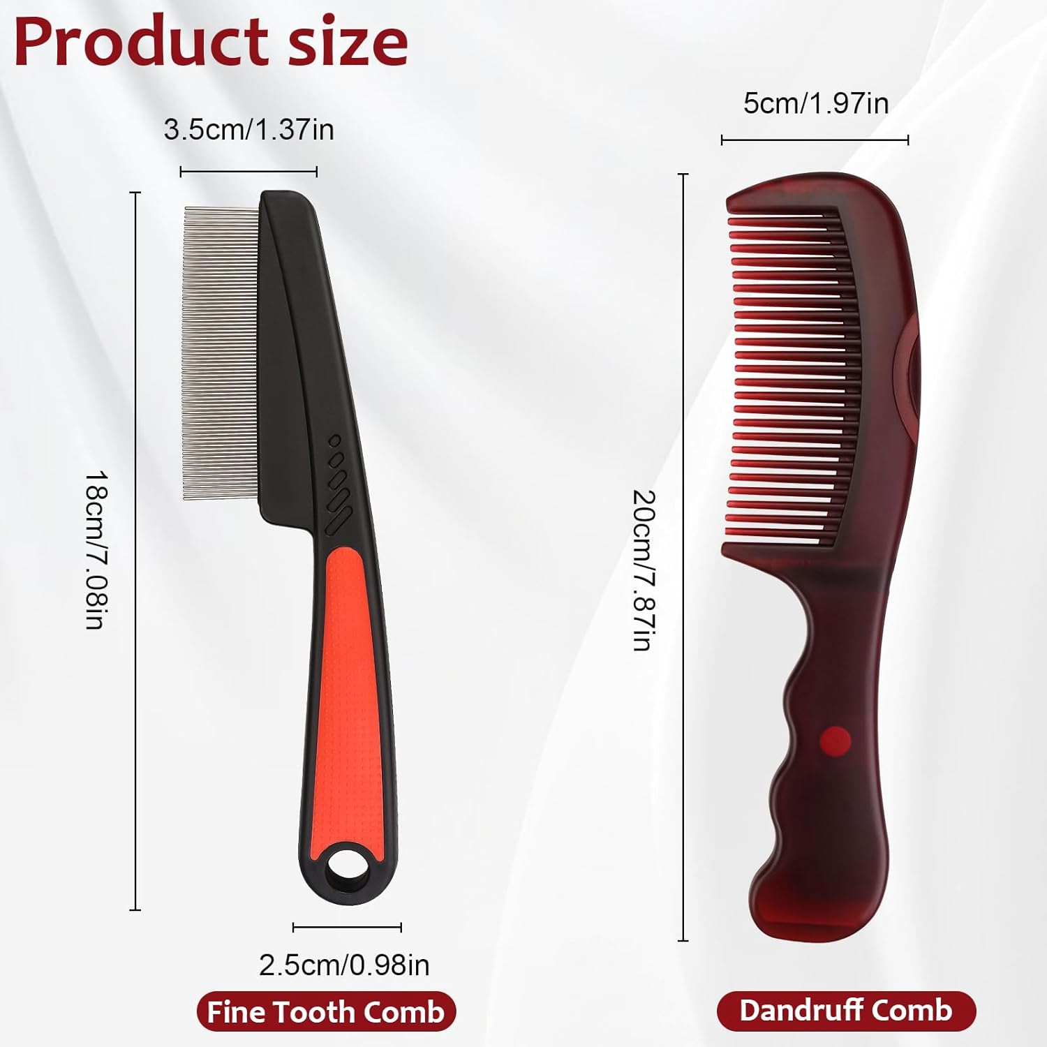 Dandruff Comb, 2 Pcs Scalp Sweep Detoxing Hair brush Set for Dandruff Removal, Scalp Build Up Remover and Stainless Steel Fine Tooth Comb for Scalp Massage Combs - Image 5