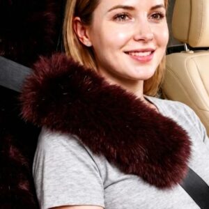 OGLAND Fuzzy Sheepskin Seat Belt Co...