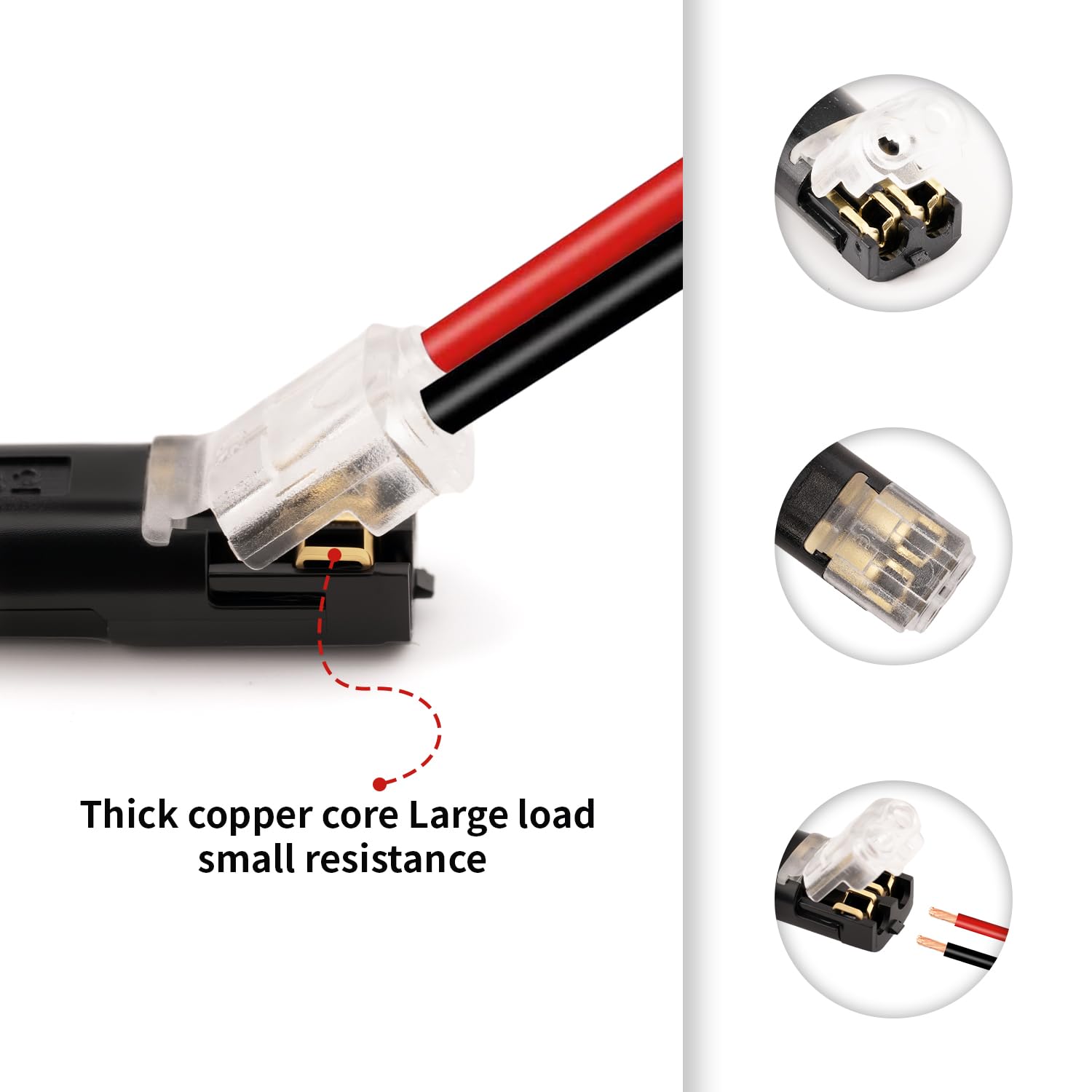 50 Pack Wire Connectors, Low Voltage 2 Pin Quick Splice Wire Connectors, Solderless Wire Splice Connector for 12V Landscape Lighting, LED Light Strips, and Home Wiring Projects - Image 3