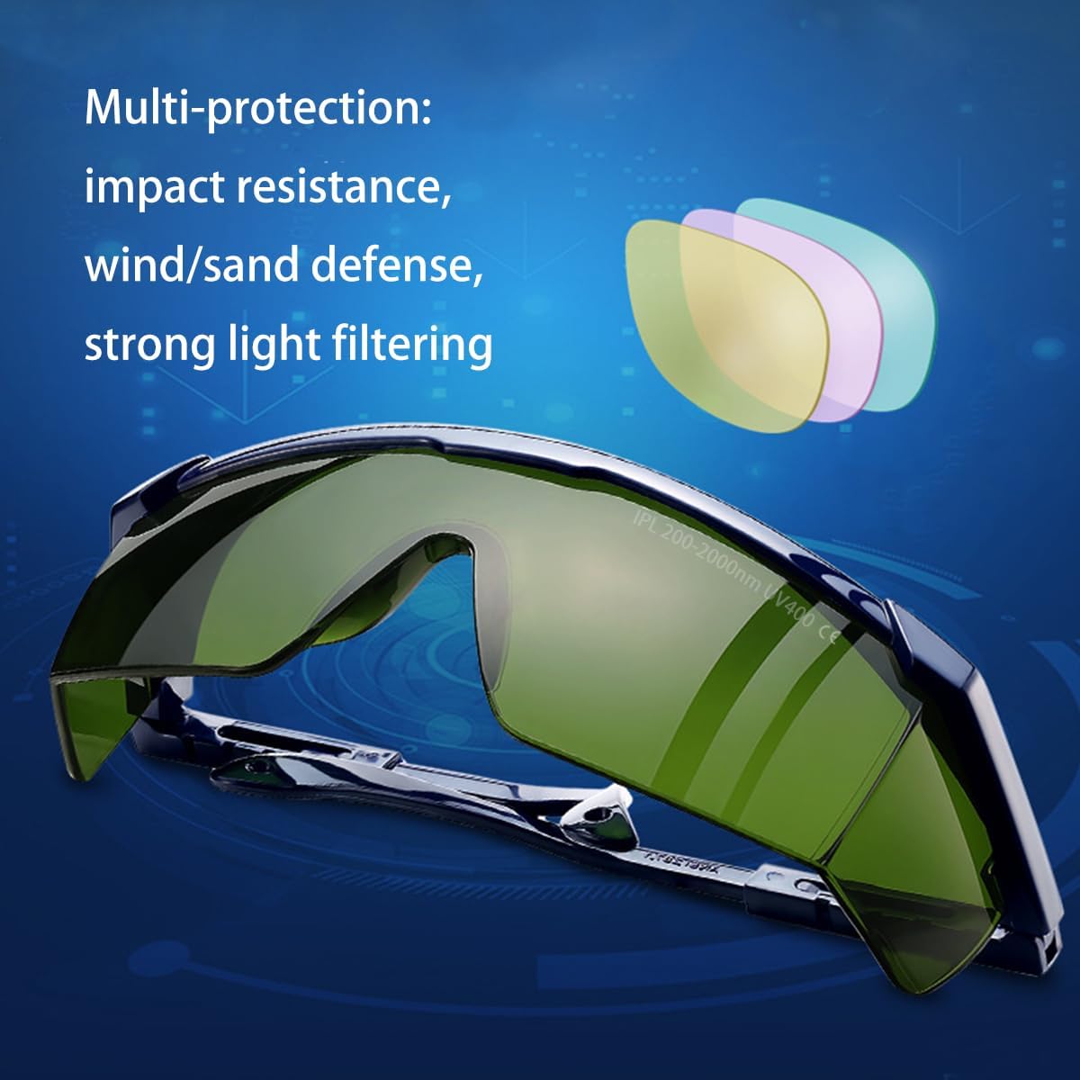 IPL Safety Glasses 200-2000nm for Laser & Intense Pulsed Light Protection, Professional Eye Protection for IPL Hair Removal, Beauty Treatments, and Laser Therapy - Image 3