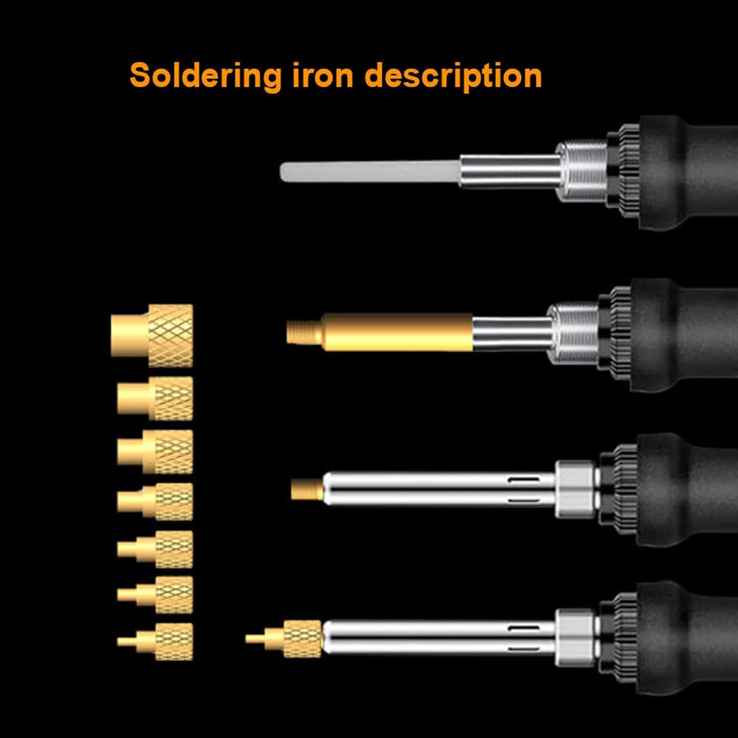 60W Digital Soldering Iron Heat Set Insert Tool with Heat Set Insert Tips and 100 Pcs M3x4x4.2 Threaded Inserts … - Image 4