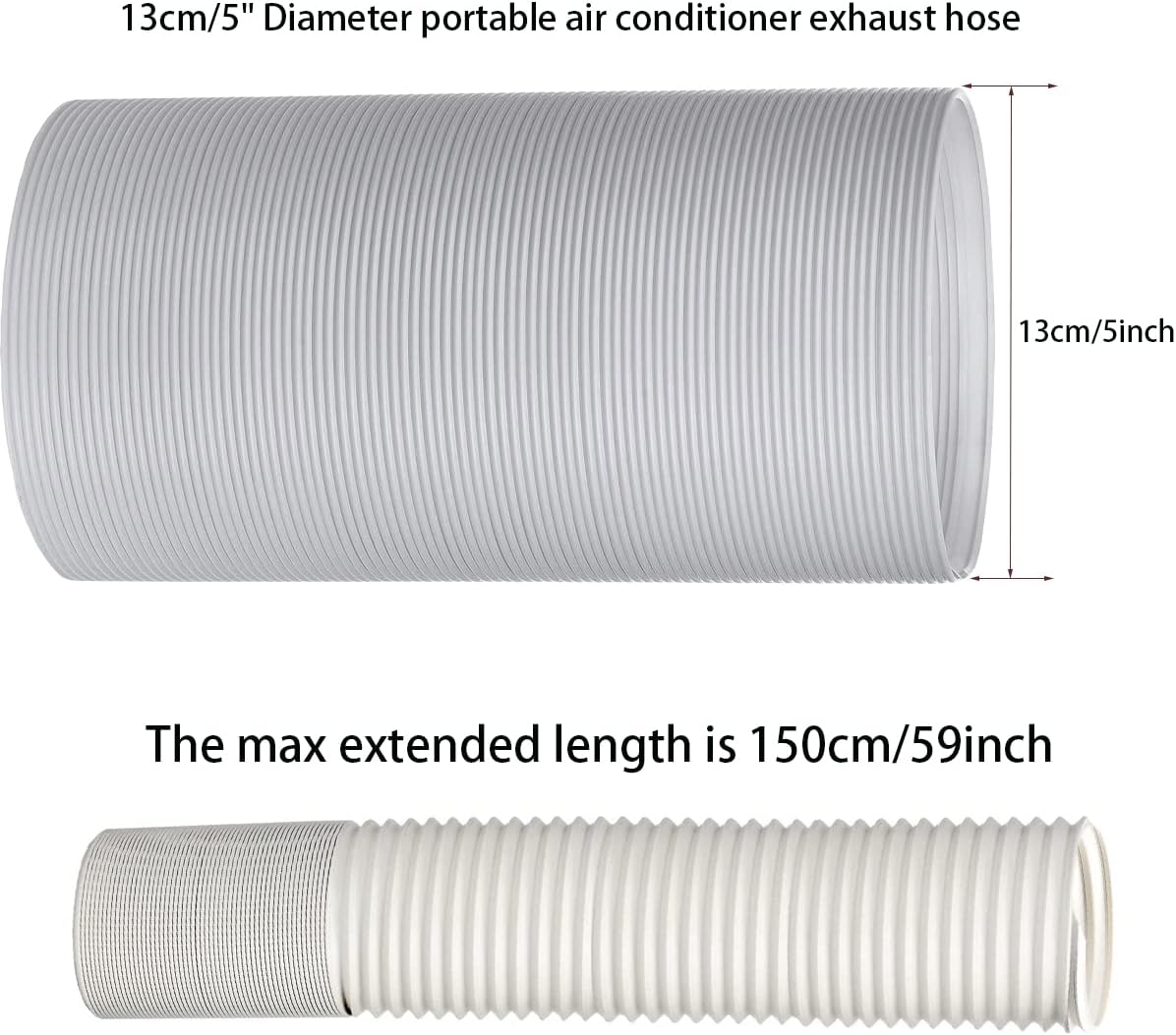 Portable AC Window Kit with 5.1” Exhaust Hose for Sliding Window, Adjustable Air Conditioner Window Vent Kit for Ducting AC Seal Panel for Horizontal&Vertical Window. - Image 3