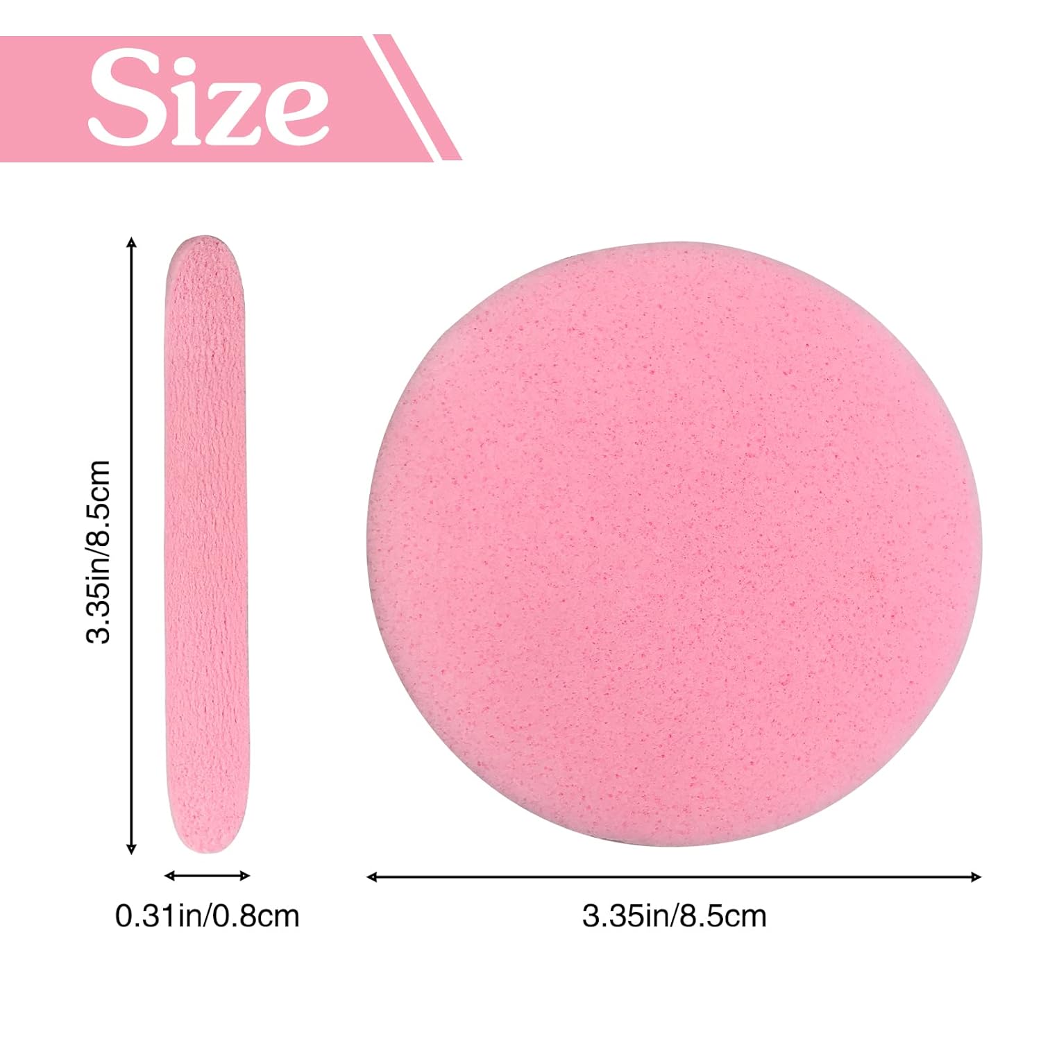 120 Pcs Facial Sponge Compressed,Face Cleansing Sponge Makeup Removal Sponge Pad,Exfoliating Wash Round Sponge for Women,Girls(Pink,Yellow) - Image 2