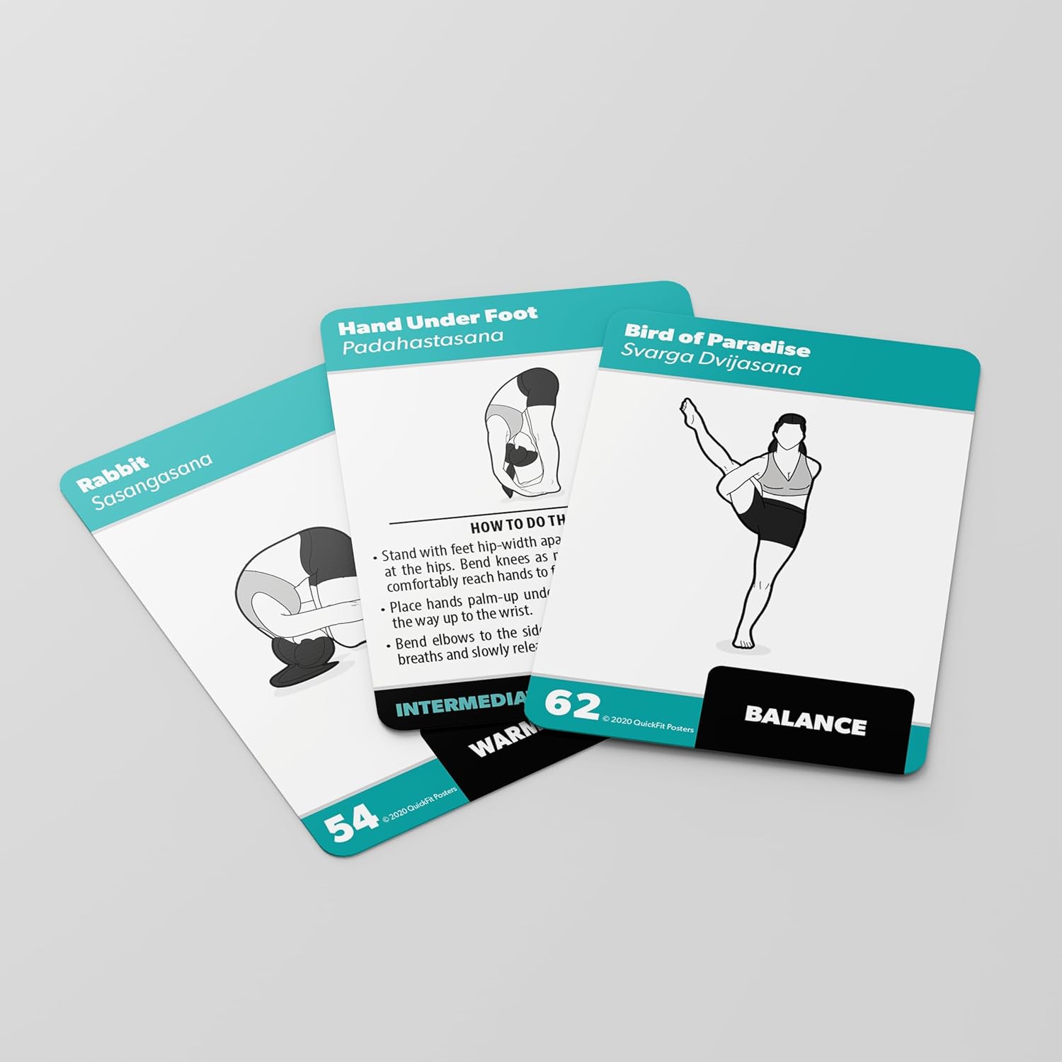 2 Pack Yoga Pose Exercise Cards Volume 1 & 2 - Yoga Positions and Workout Fitness Cards with Over 100 Poses - 2.5" x 3.5" - Image 3