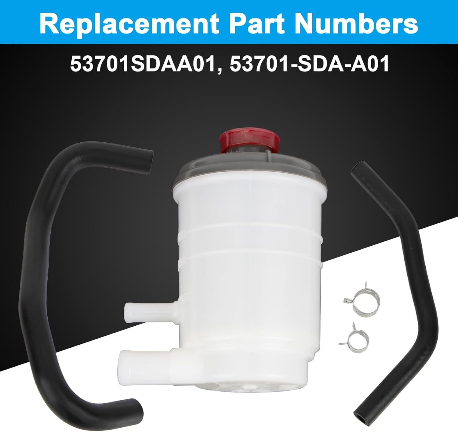 53701-SDA-A01 Power Steering Pump Reservoir + Suction & Return Hose Compatible with Honda Accord 2003 2004 2005 2006 2007 2.4L/3.0L Replace 53701-SDA-A01, 53731-SDA-A00, 53733-SDA-A01 - Image 2