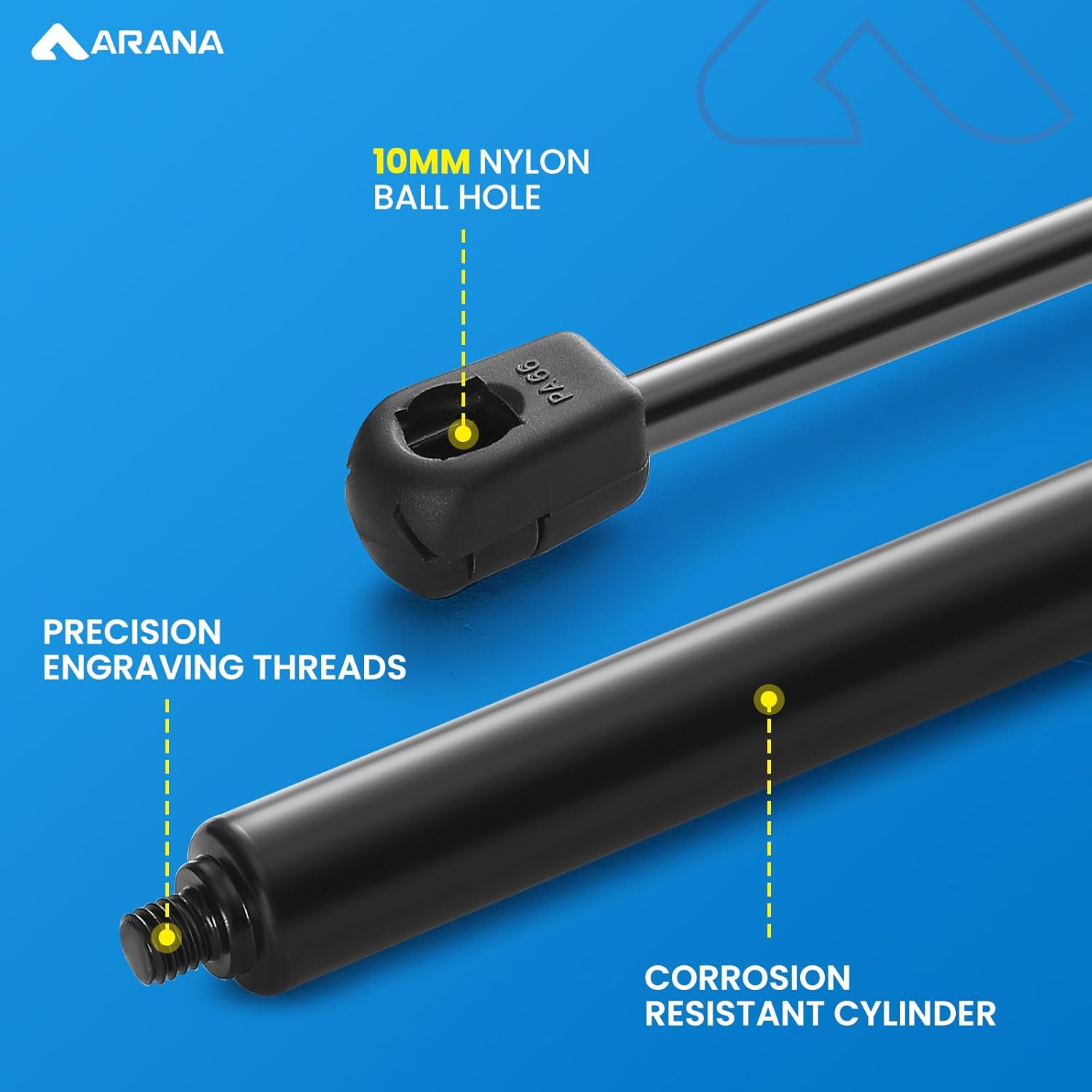 ARANA C16-06874 17 inch 40Lb Gas Struts, Leer Topper Gas Struts c16-33312, ML36-40 17" Lift Support Shocks Spring for Camper Shell Truck Canopy Cap Toolbox Lid GSNI-5200-40#LGP6-170-40, 2Pcs - Image 4