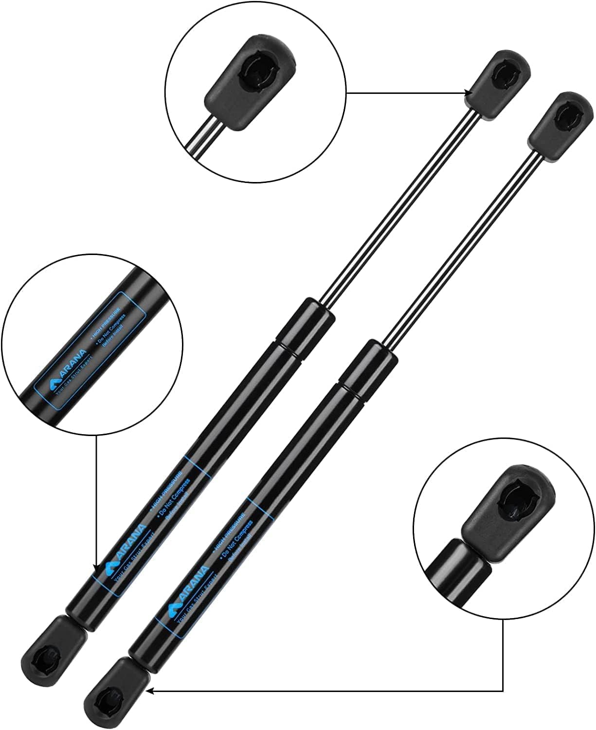 C16-04464a 752762 13 inch 30Lb Gas Struts, 13" Shock Spring Lift Support for Camper Shell Window Pickup Leer Topper Canopy Truck Weatherguard Tool Box Lid, 2Pcs - Image 2
