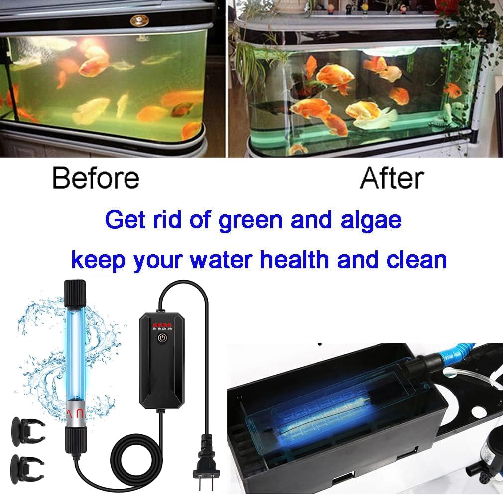 13W Timer Aquarium Clean Light Algae Clear Green Bloom Clean Fish Tank Water Clean Lamp for Sump Pond Filter Tank - Image 2
