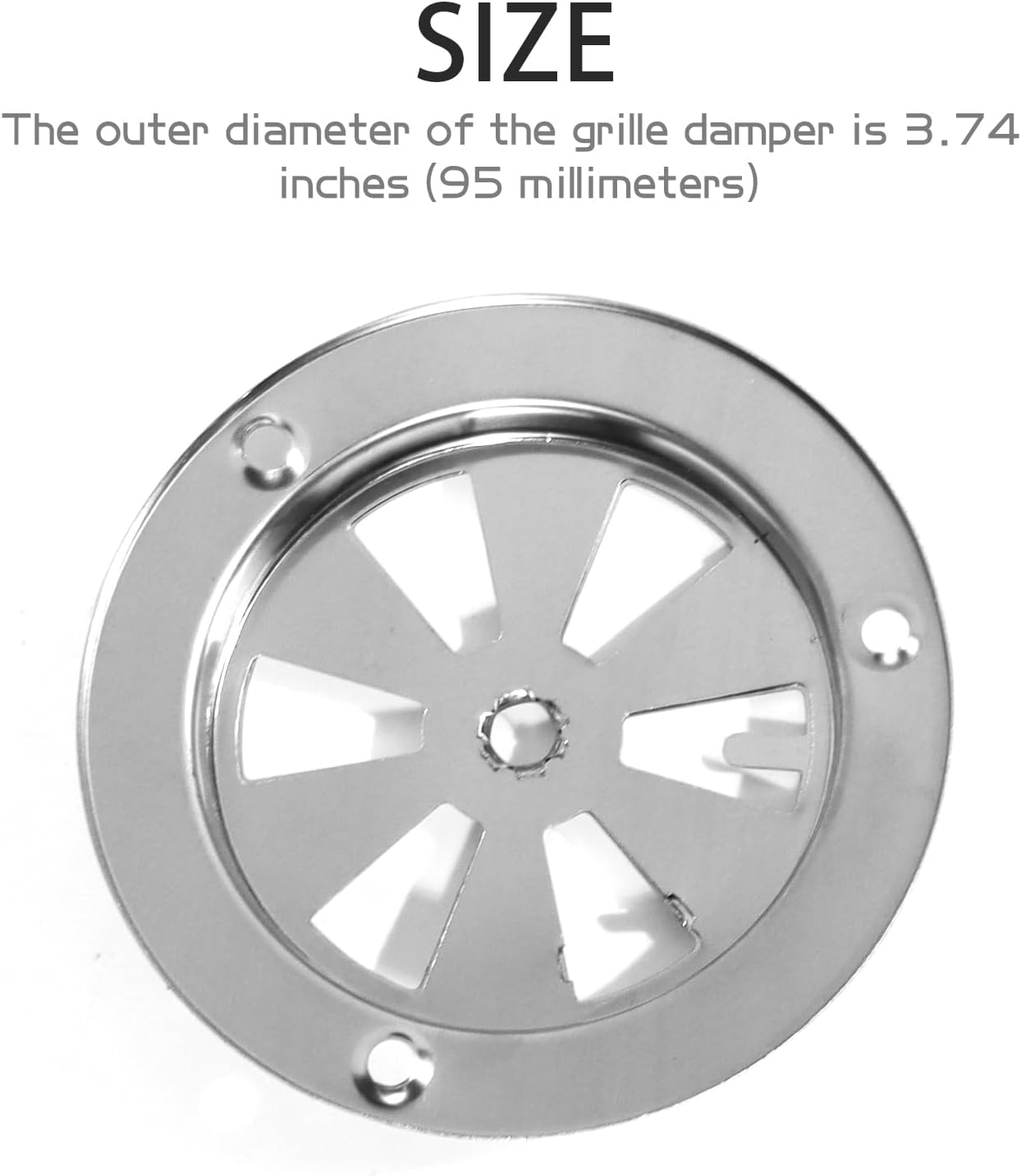 2 Pack BBQ Smoker Air Vent Set, Stainless Steel Grill Damper for Adjusting Airflow, Replacement Parts for Smoker - Image 2