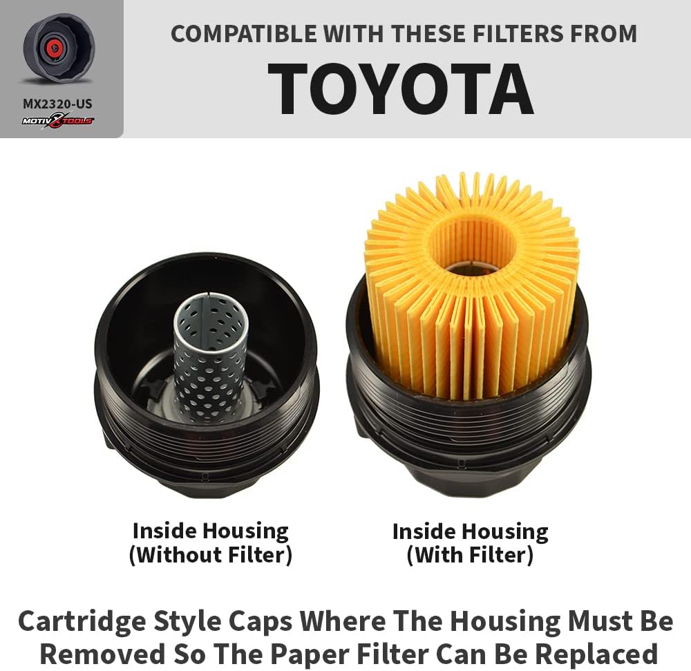 Motivx Tools Oil Filter Wrench for Toyota Camry, Tundra, Tacoma, 4Runner, RAV4 and More - 64mm 14 Flute Precision CNC Machined Aluminum Oil Filter Removal Tool - Image 6