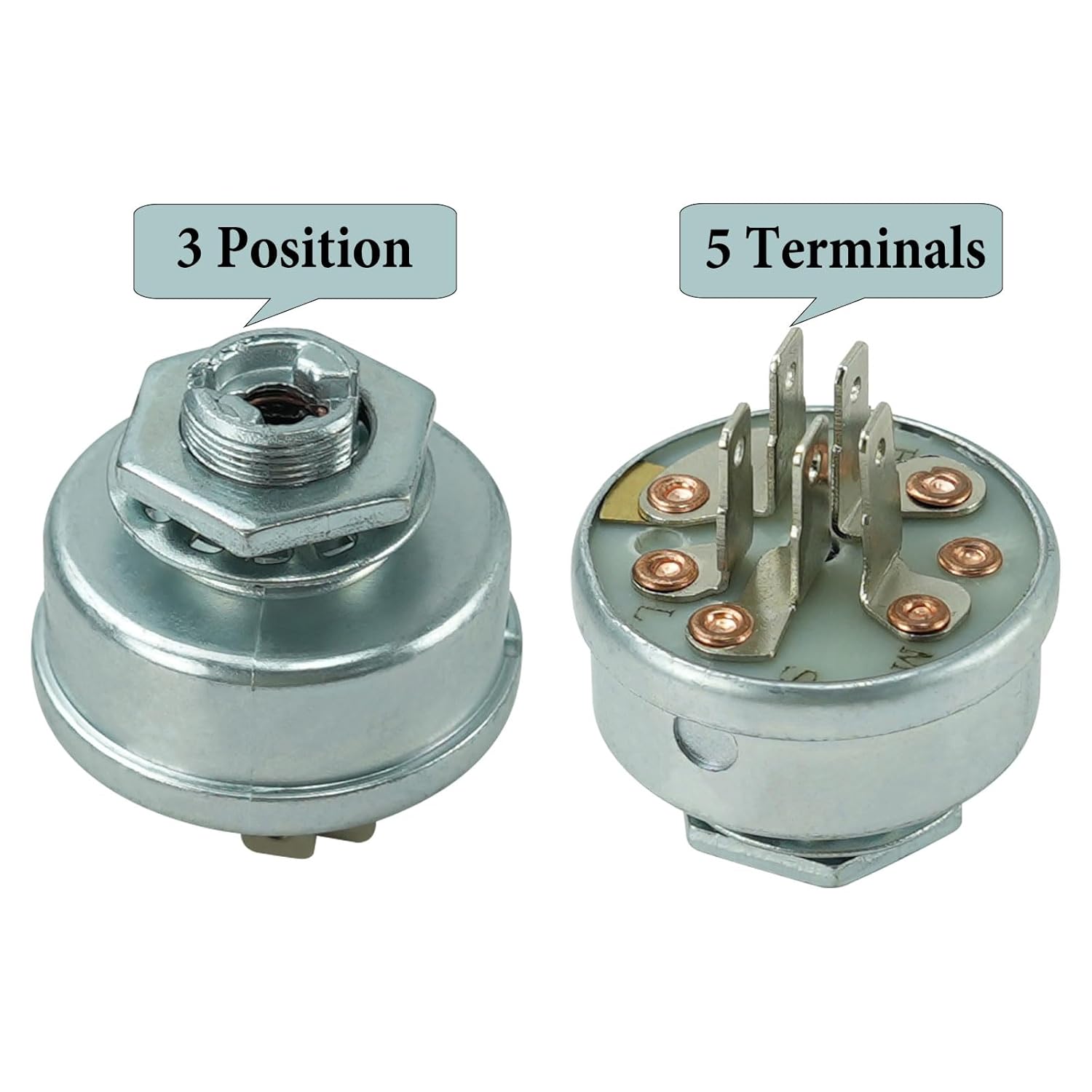 Riding Lawn Mower Ignition Switch 3 Position 5 Terminals Replacement for MT-D Craftsman JD to-ro Crafts-Man Riding Lawn Mowers 925-0267 725-0267 STD365402 - Image 2