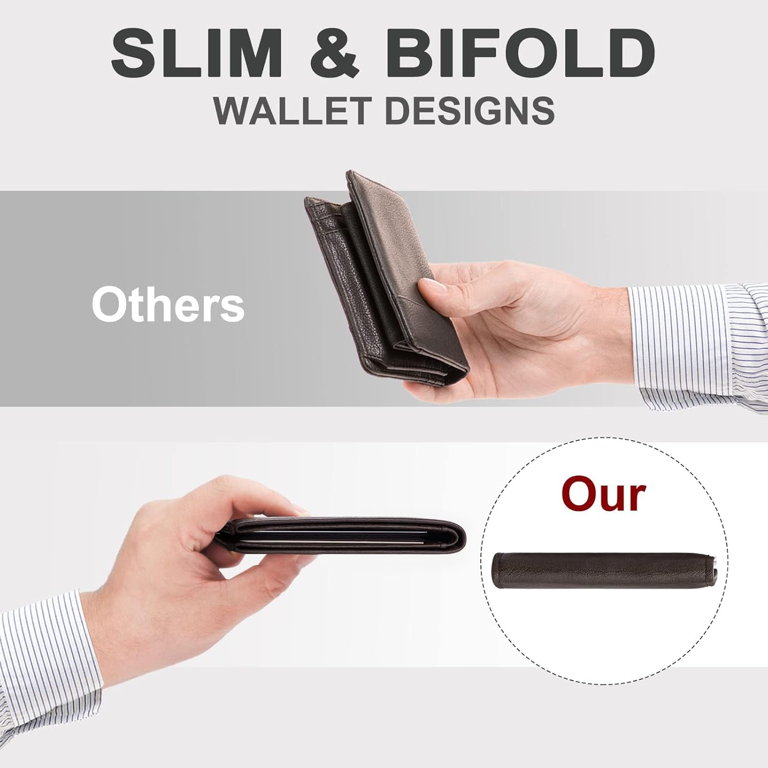 Chelmon Slim Wallet for Men ID Window with RFID Blocking Front Pocket Minimalist Bifold Bussiness Card Holder Gift for Men - Image 5