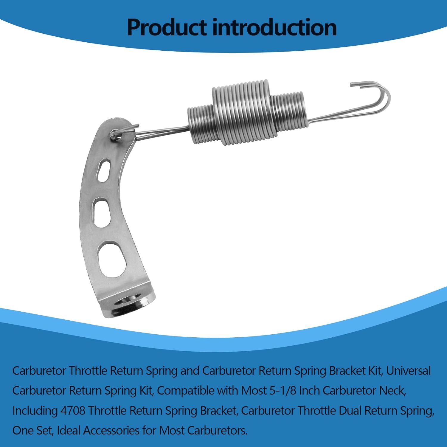 2-Pack Carburetor Throttle Return Spring & Carburetor Return Spring Bracket Kit,Universal Carburetor Return Spring Kit Compatible with Most 5-1/8 Carburetor Necks - Image 2