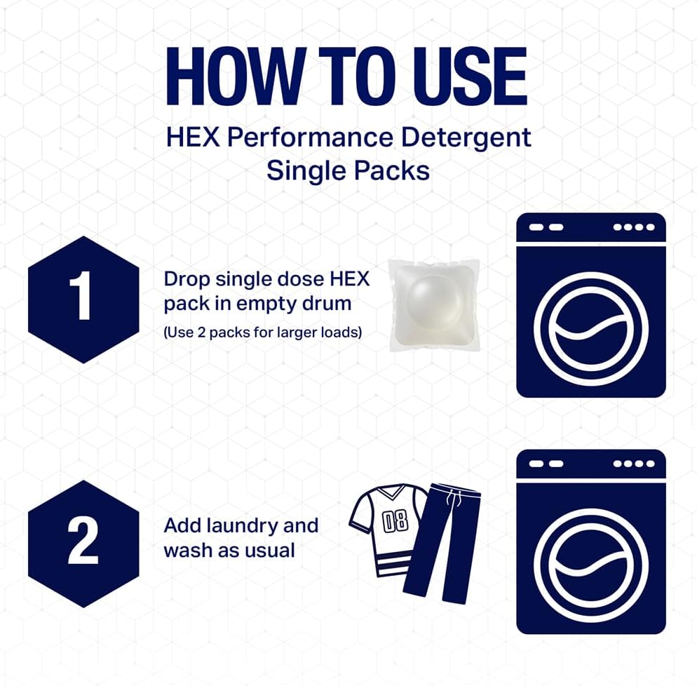 HEX Performance Laundry Detergent Packs, Fresh Scent, 75 Count – Activewear Detergent Pods for Odor & Sweat Removal, Concentrated Sport Wash, HE Compatible - Image 6