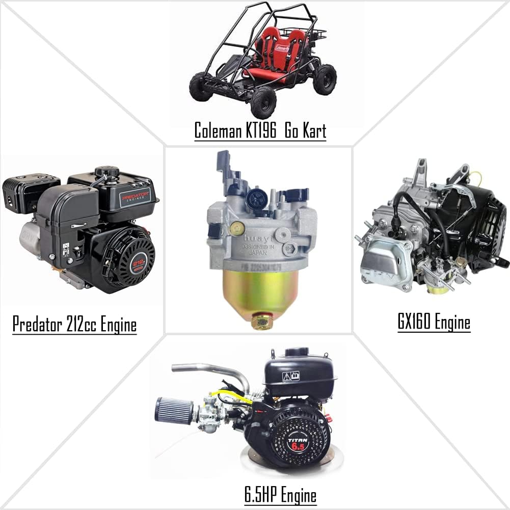 KT196 Go Kart Carburetor with Gaskets For Coleman 6.5HP 5.5HP 196cc 200GK Huayi P19 Carburetor OHV Engine Go Kart Carb - Image 4