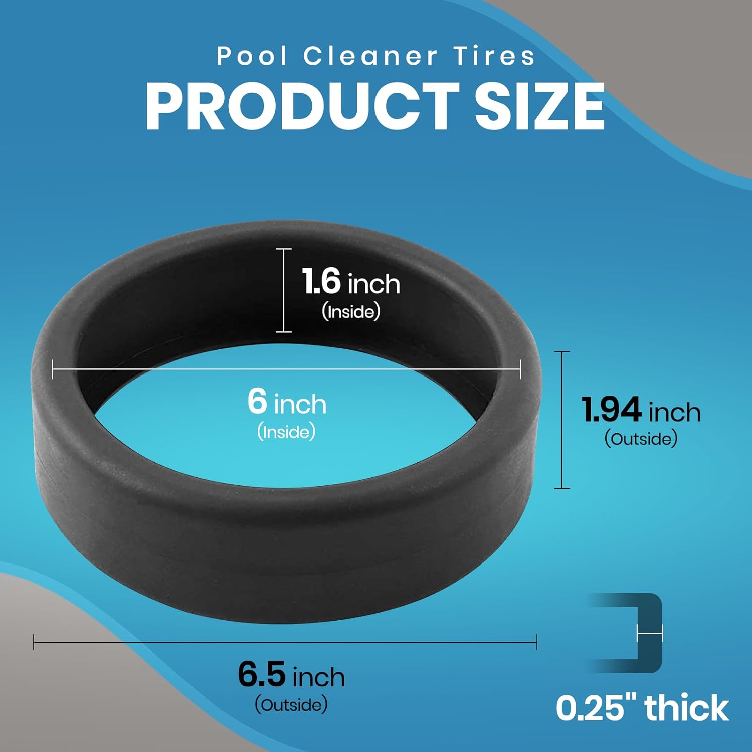 (3-Pack) Calvana Pool Cleaner Tires, 48-232 Replacement Compatible with Zodiac Polaris Black Max, 3900 Sport, 480, and P39 Pool Cleaners, Superior Traction & Durability - Image 2