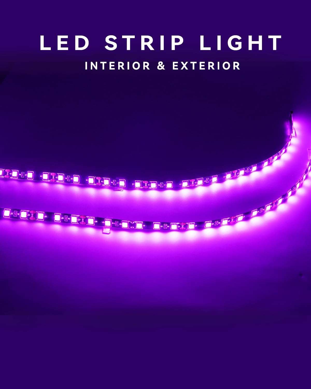 Car Led Strip Lights 24" Connectable 12V Led Light Strip for Cars Golf Cart Boat Marine Motorcycle Interior & Exterior Waterproof Strip Pink, 4Pack - Image 5