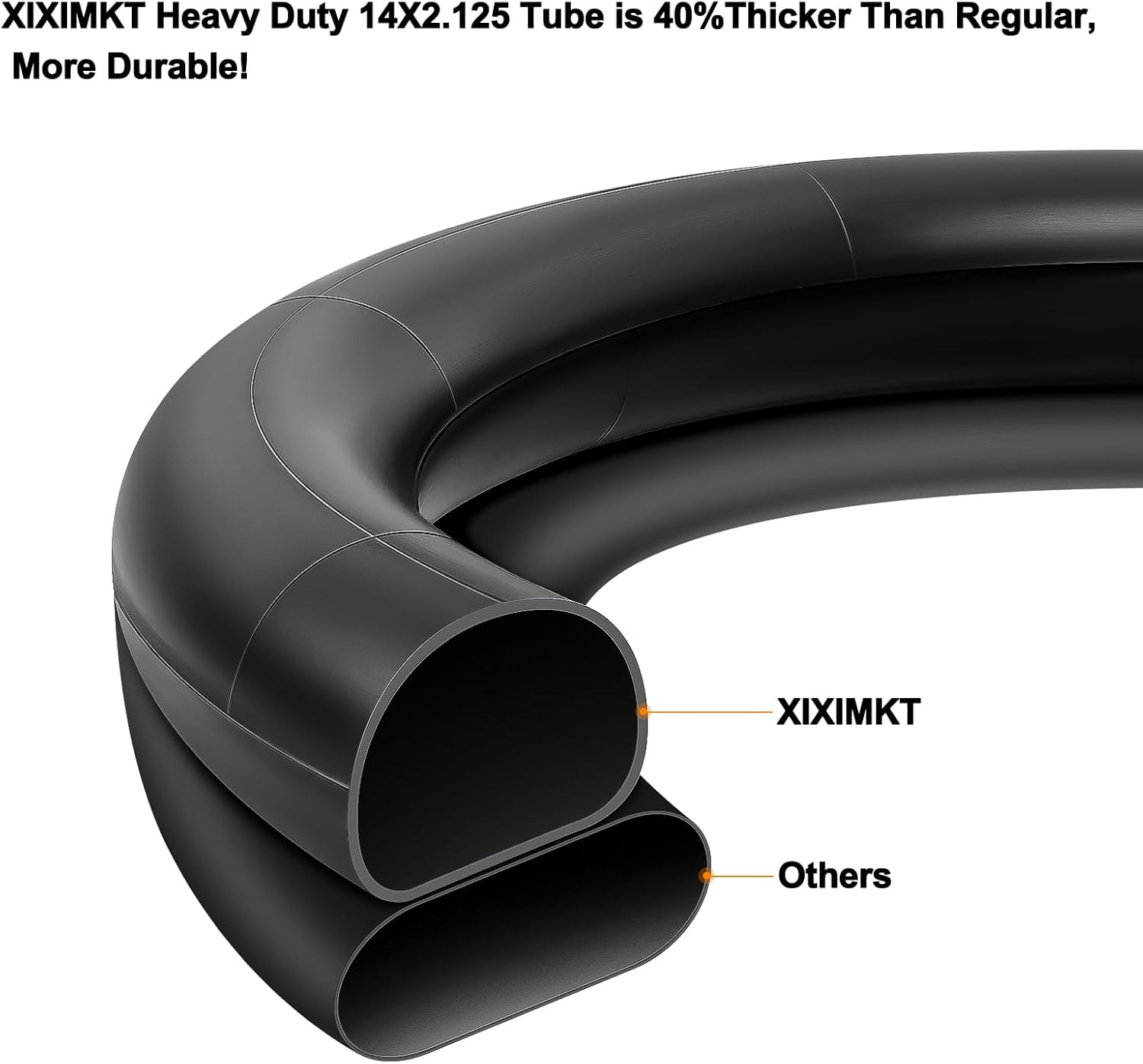 Heavy-Duty 14x2.125 Scooter Tubes Thicker 40% 14 Inch Inner Tube with CR202 Angled Valve Stem Compatible with Most 14x1.90 14x1.95 14x2.0 14x2.10 14x2.125 Electric Bicycle E-Bike Tire Tube, 1 Pack - Image 5