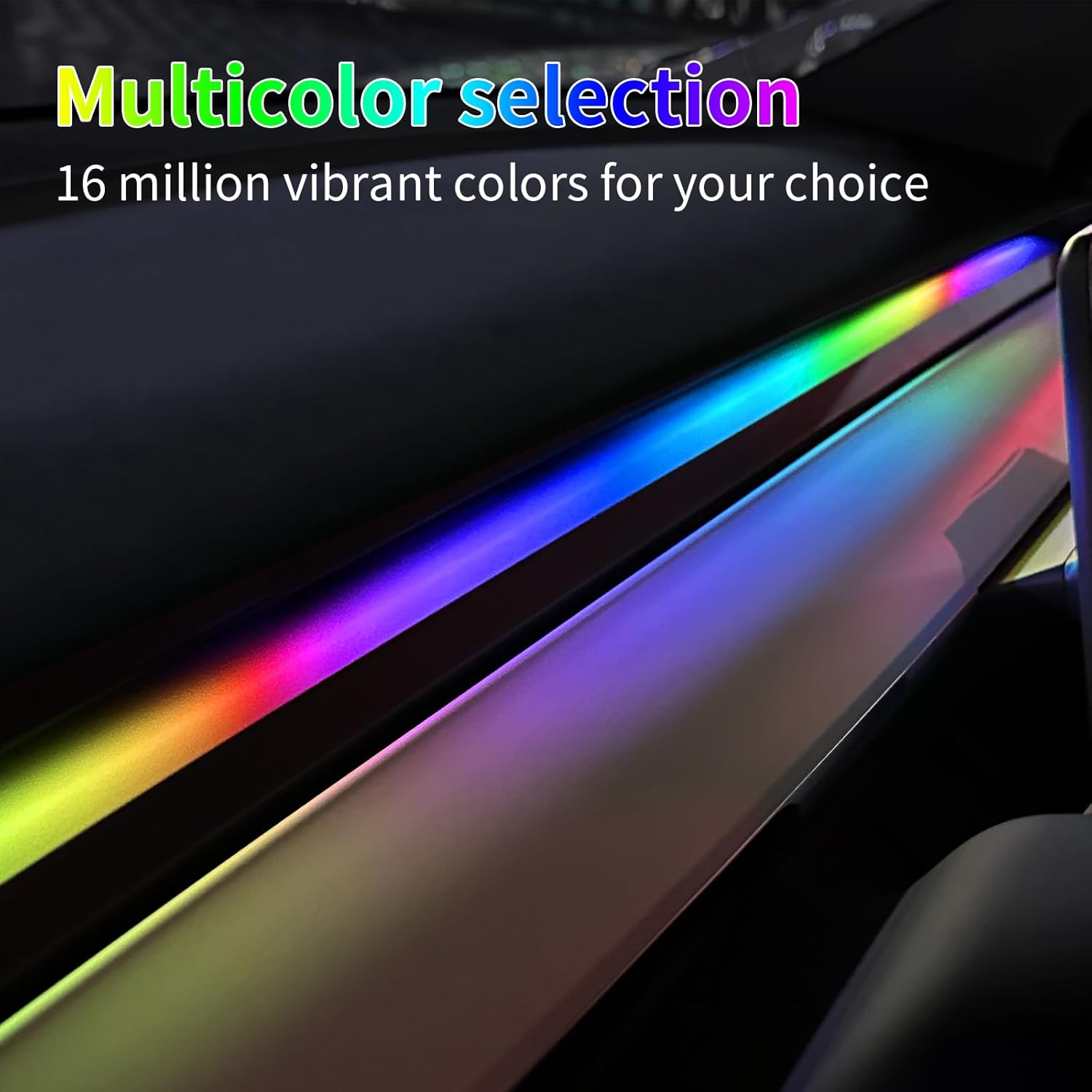 Uxcer 2025-2021 Tesla Model 3/Y Interior Neon Lights for Dashboard, RGBIC Color Changing LED Strip Lights with App & Remote Control,Tesla Model 3/Y Accessories(Not Fit for M3 Highland & My Juniper) - Image 5
