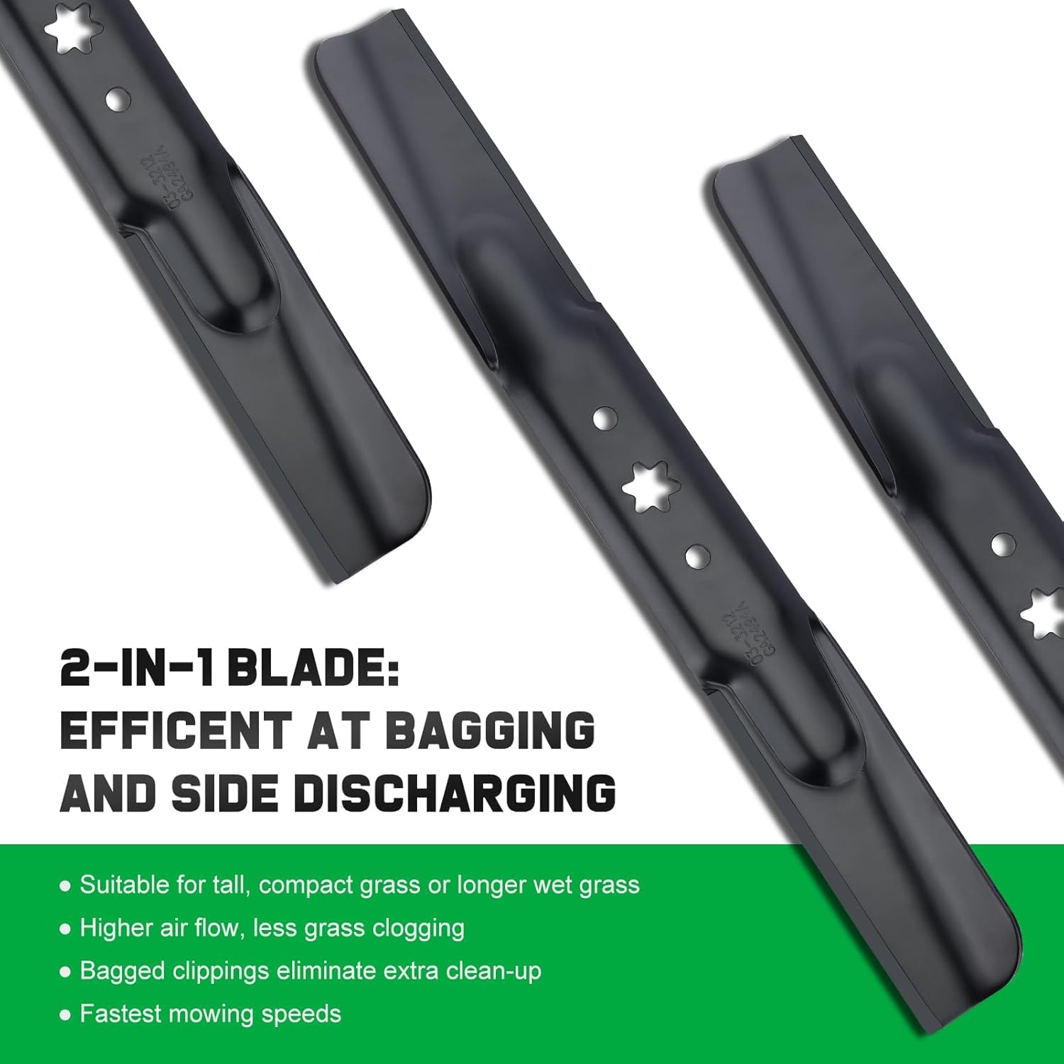 Grasscool 42 inch Mower Blades Replace Troy Bilt Cub Cadet 942-04308 for Bronco Pony Mustang XT1-42 ZT1-42 42'' Zero Turn Lawn Tractor with 6 Star Hole 942-04308A 942-04312 High Lift - Image 9