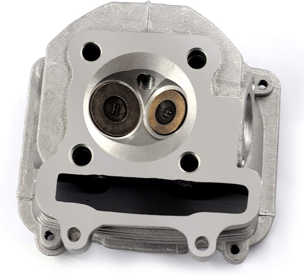 Trkimal GY6 150cc Cylinder Head Assembly Valves(57.4mm) for 157QMJ Engine Scooter Moped ATV Go Kart Quad (Non EGR Type) Together with Gaskets, Spark Plug and 4 Studs - Image 2