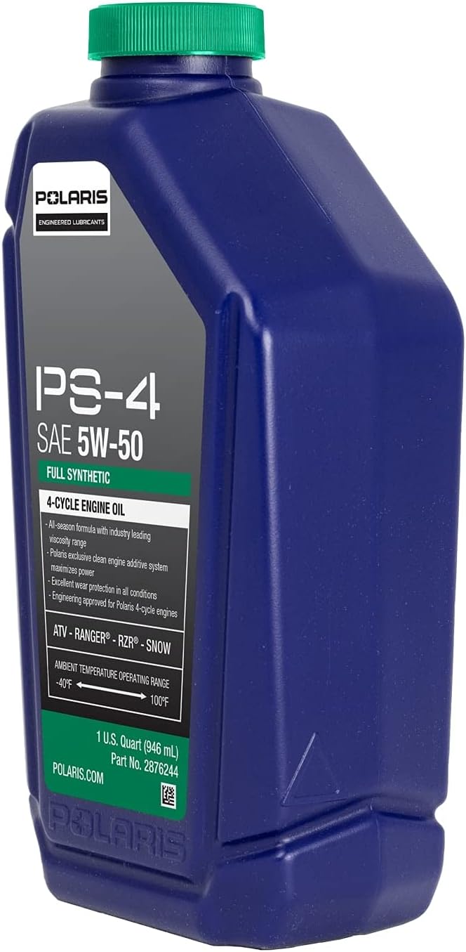 Polaris PS4 All-Season 4 Cycle 5W50 Full Synthetic Motor Oil for Specific RANGER, GENERAL, RZR, SPORTSMAN, Scrambler Models With 4 Stroke Engine, PS-4 Oil for UTV SxS ATV, Genuine OEM - Part 2876244 - Image 2