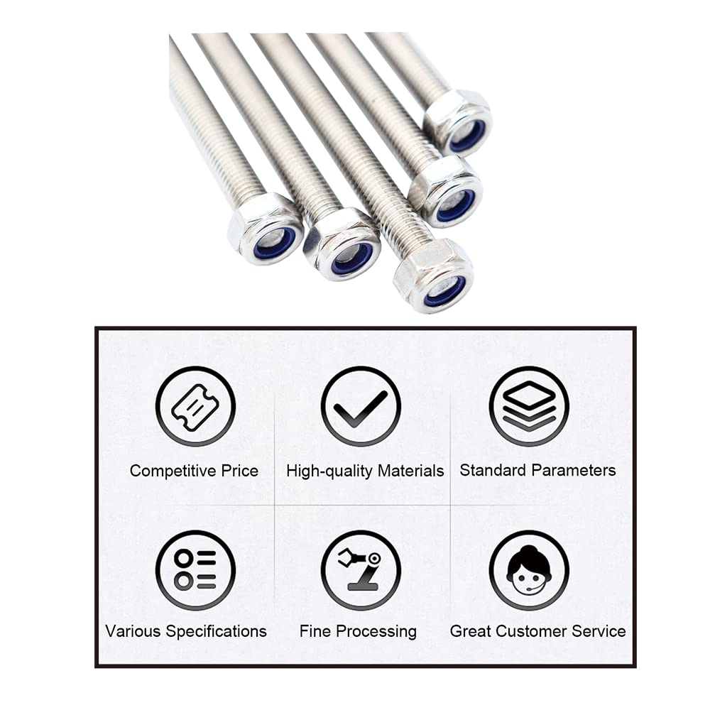M16x250mm Fully Threaded Rod Studs Long Metric Threaded Screw 304 Stainless Steel Right Hand Threads All Threaded Rod Studs for Anchor Bolts Clamps Hangers U-Bolts 2 Pack - Image 5