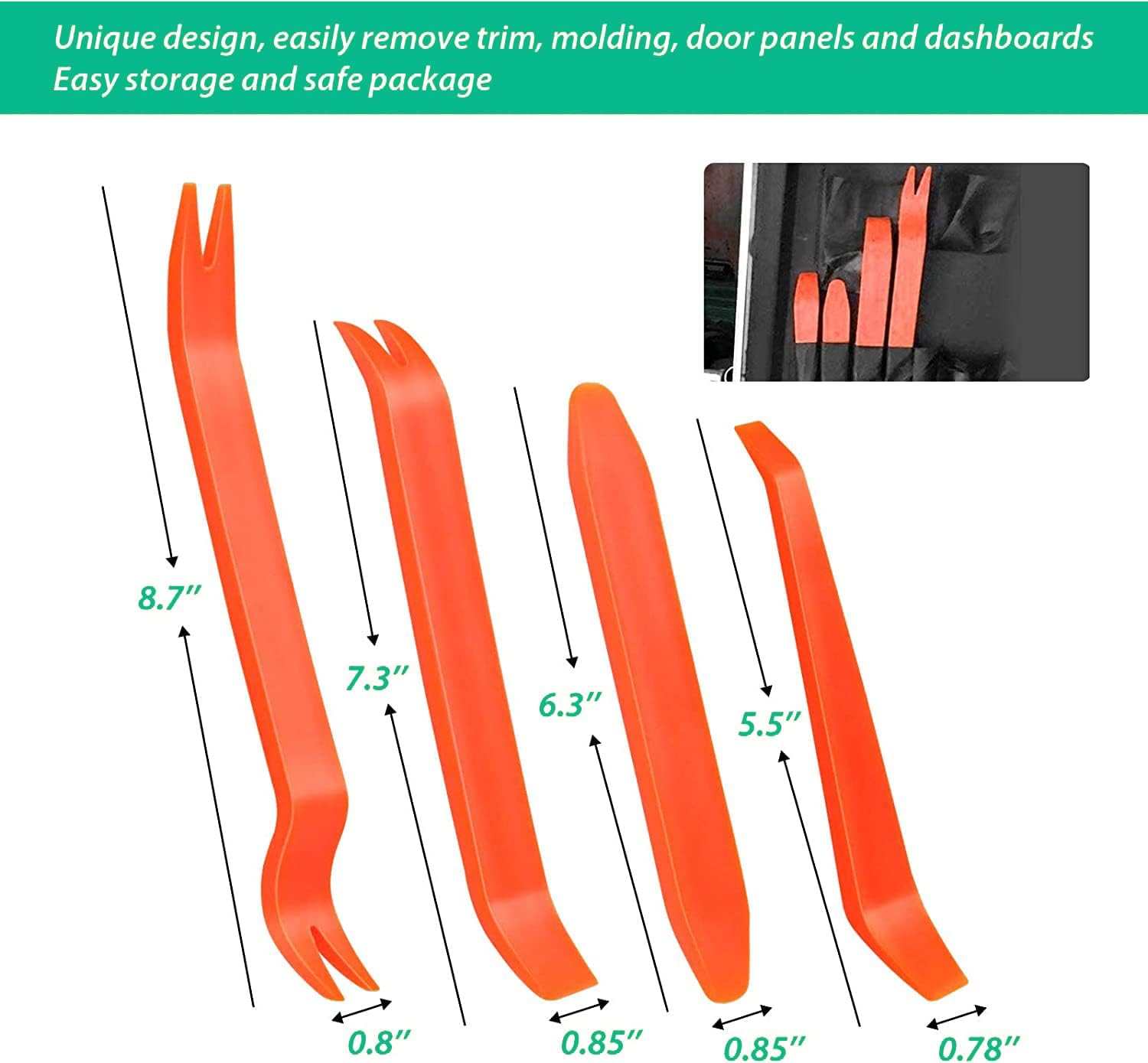 200mil 36.16 Sqft Car Heat Shield Insulation Mat Automotive Sound Deadener Deadening Mat Aluminum Foil Finsh PE Foam Dampening Material with Self Adhesive with Roller & 4 pcs Car Trim Removal Tools - Image 5