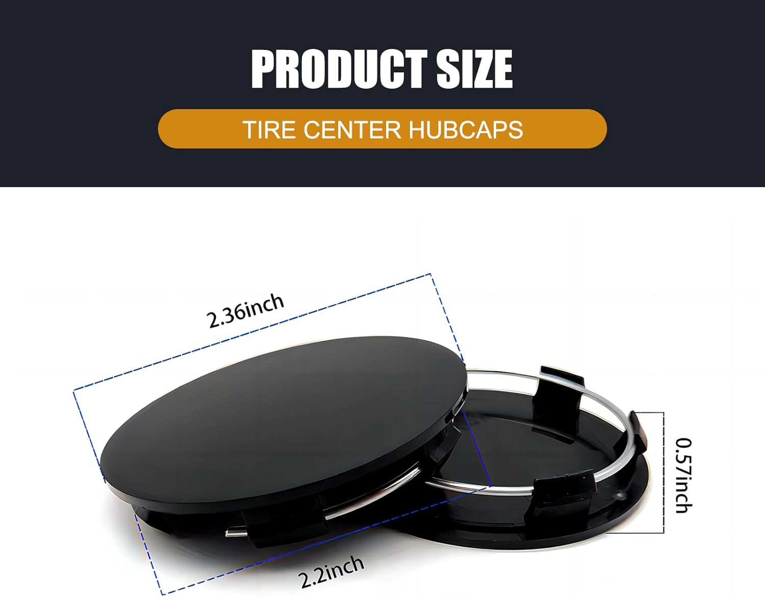 4 PCS Car Wheel Center Hub Cover, 60MM/2.36In Outer Diameter and 56MM/2.2In Inner Diameter, Snap-in Vehicle Rim Hub Caps Accessories (Silver) - Image 2