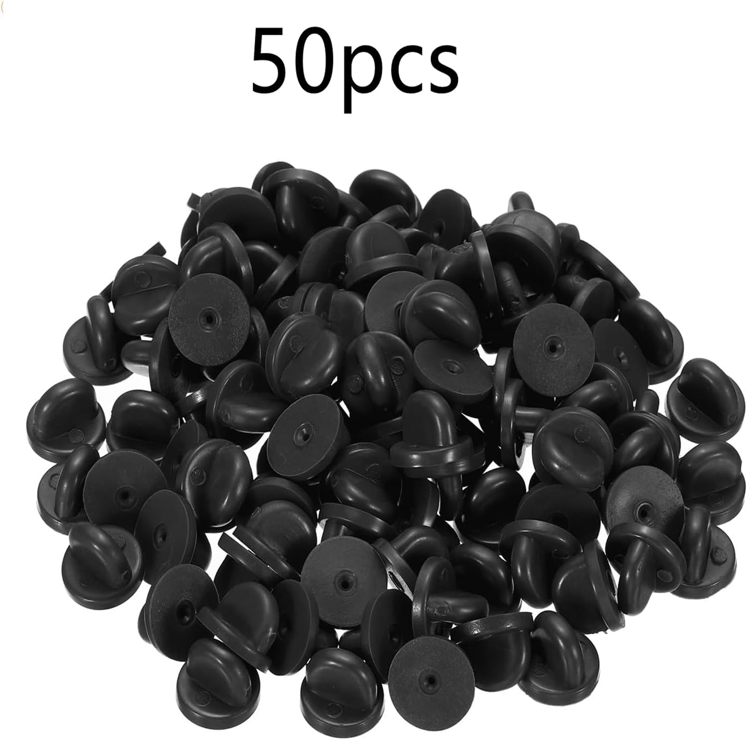 50pcs PVC Rubber Pin Backs, Pin Safety Backs for Brooch Tie Hat Badge Insignia, Rubber Lapel Pin Backs for Replacement Uniform Badge (50PCS) - Image 5