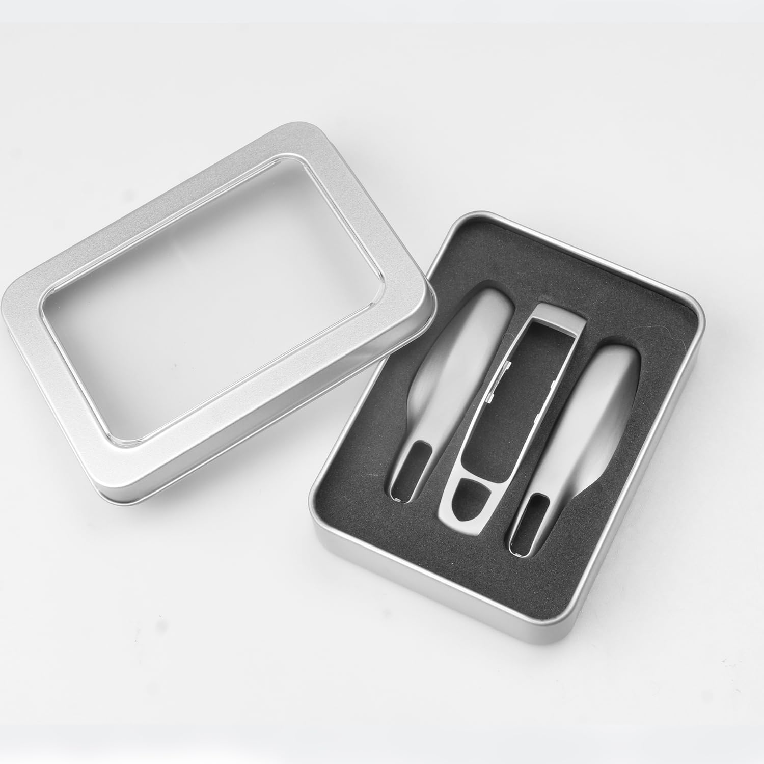 QBUC for Porsche Key Fob Cover,3-Piece Painted Key Shell Compatible with Porsche Cayenne Panamera Macan 911 Boxter Cayman (Silver Gray) - Image 7