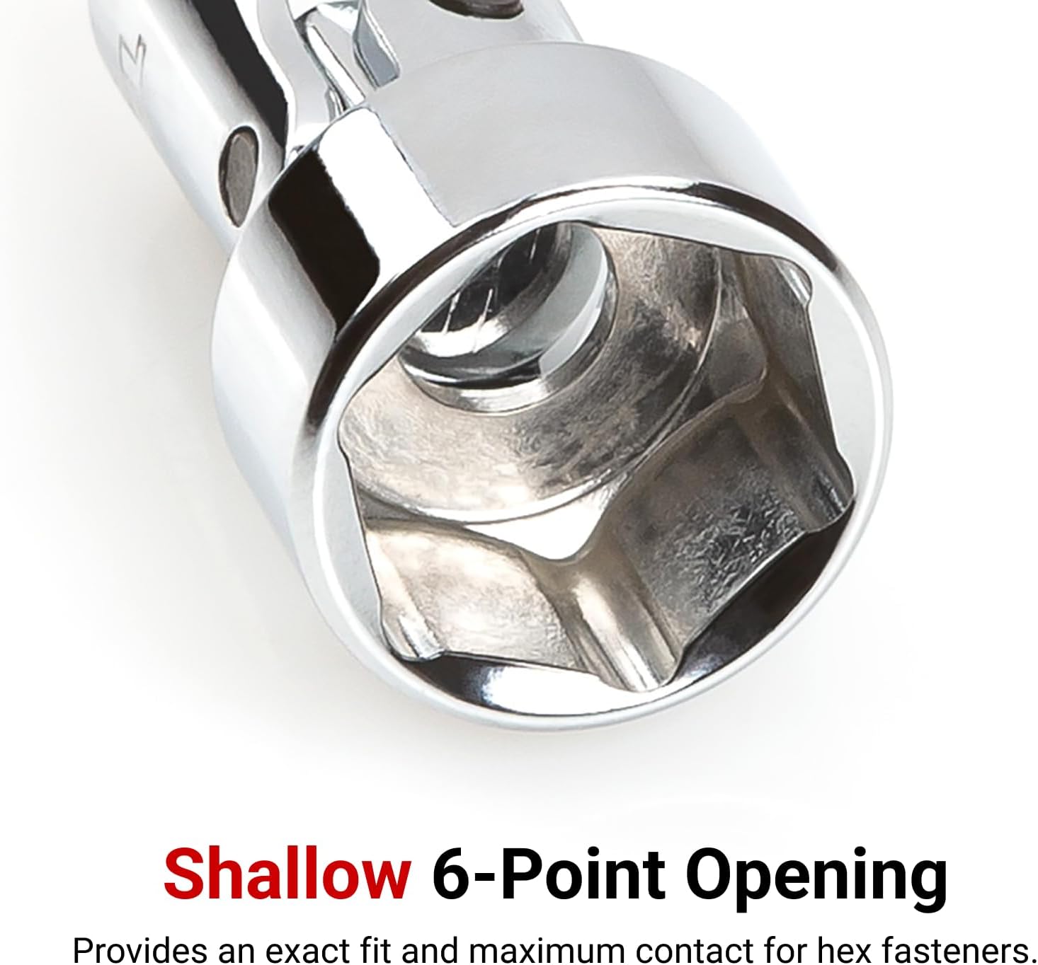 TEKTON 1/4 Inch Drive x 10 mm Shallow 6-Point Universal Joint Socket | SHD08110 - Image 4