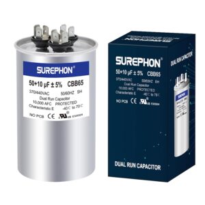 50+10 uF 50/10 MFD ±5% 370V/440VAC...