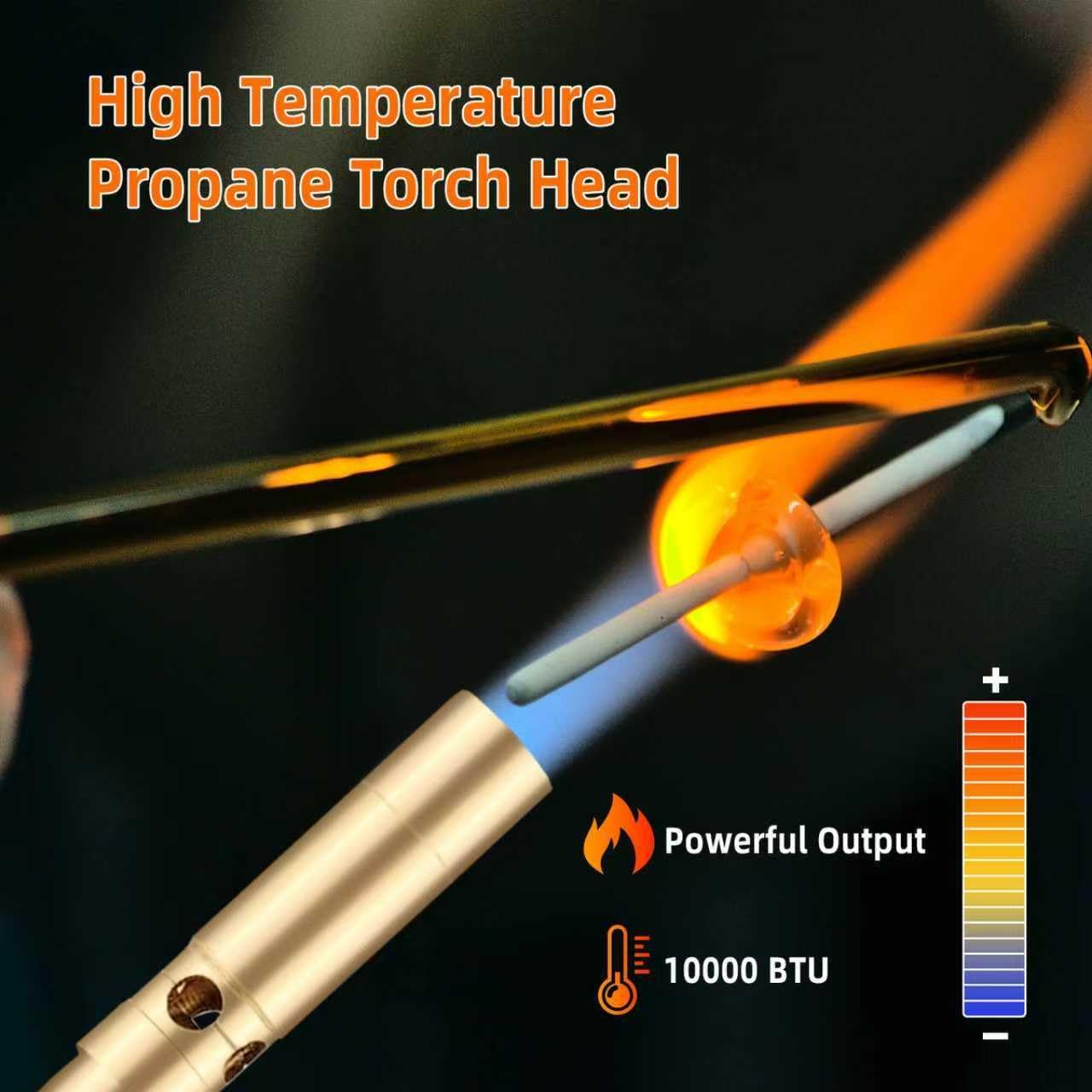Propane Torch Head, Manual Start Solid Brass Brazing Torch Fuel by Propane CGA600 Cylinder, Blow Torch for Soldering, Brazing, Welding, Thawing and Cooking (Only Torch) - Image 2