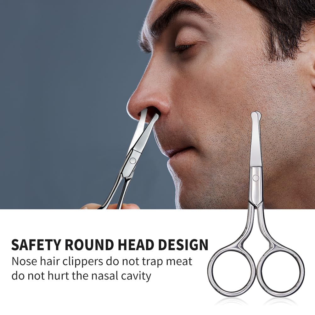 AsonTao Small Scissors With Round Tip Design - Professional Grooming for Hair, Eyelashes, Nose, Eyebrow Trimming, Mustache - Will Not Hurt the Nasal Cavity - Image 3