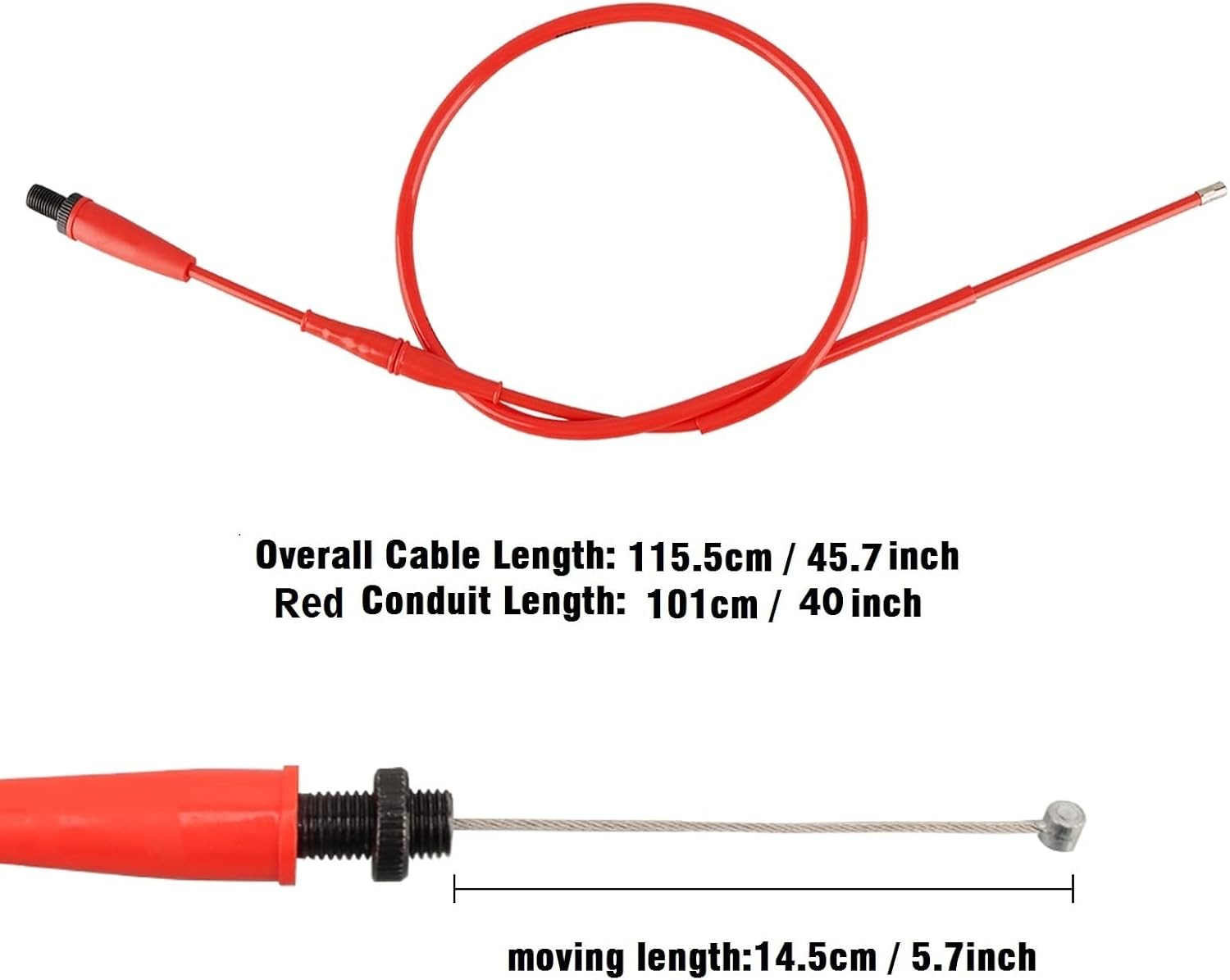nibbi 46" Go Kart Throttle Cable Universal Motorcycle Cable for Dirt Pit Bike Mini Bike Motocross125 150 Moped - Red - Image 6